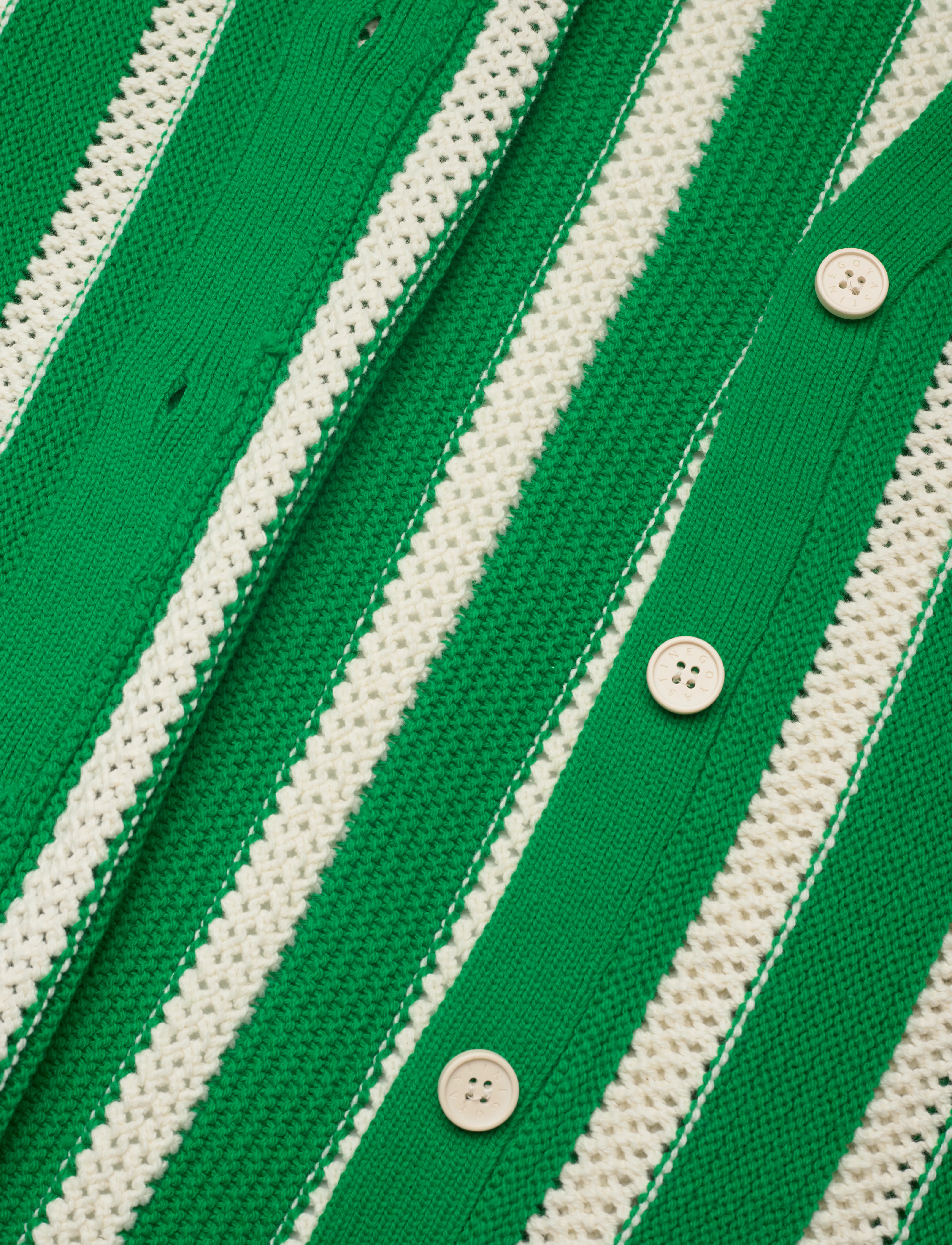 STINE GOYA - 2380 Crochet Texture Knit, Knit Col - green stripes - 5