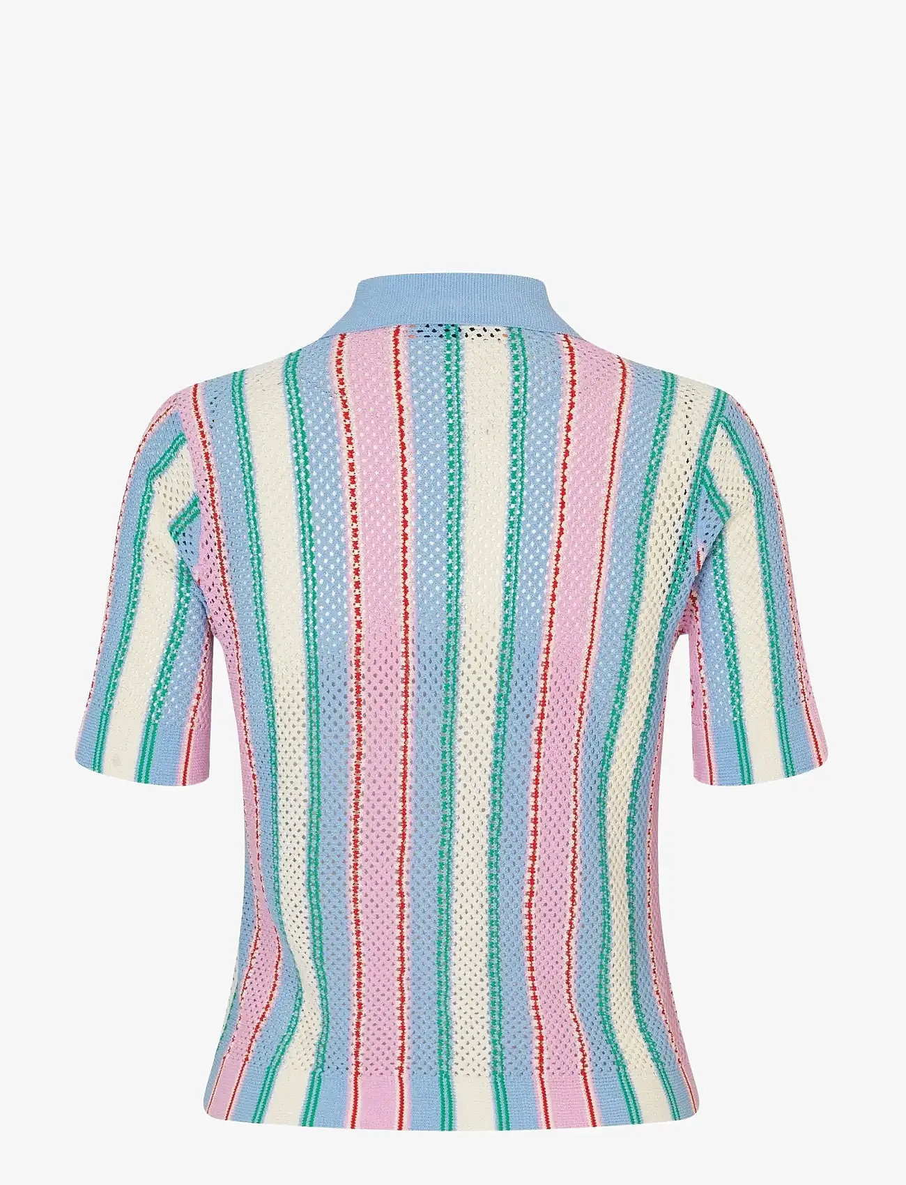 STINE GOYA - 2100 Tricot Knit, Short Sleeve Croc - krekli ar īsām piedurknēm - pastel stripes - 2