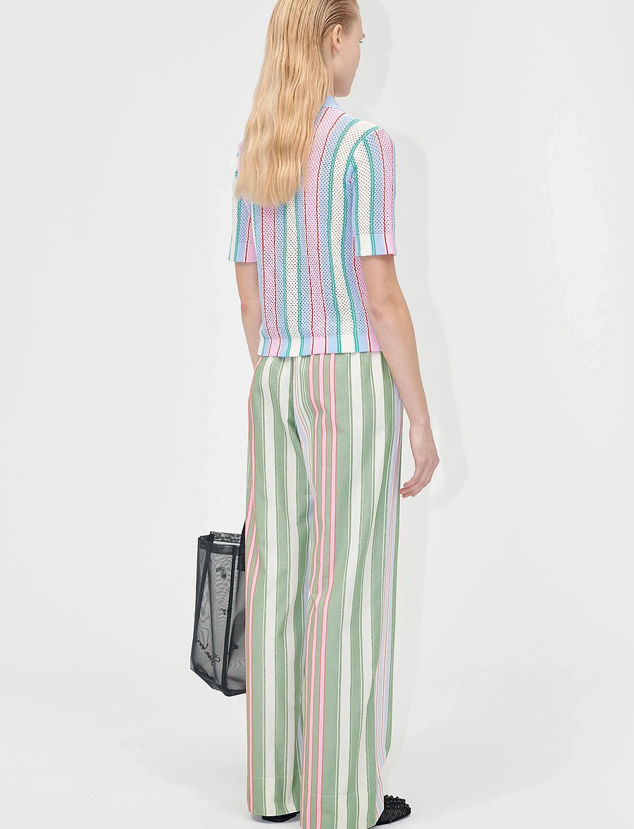 STINE GOYA - 2100 Tricot Knit, Short Sleeve Croc - kortærmede skjorter - pastel stripes - 3