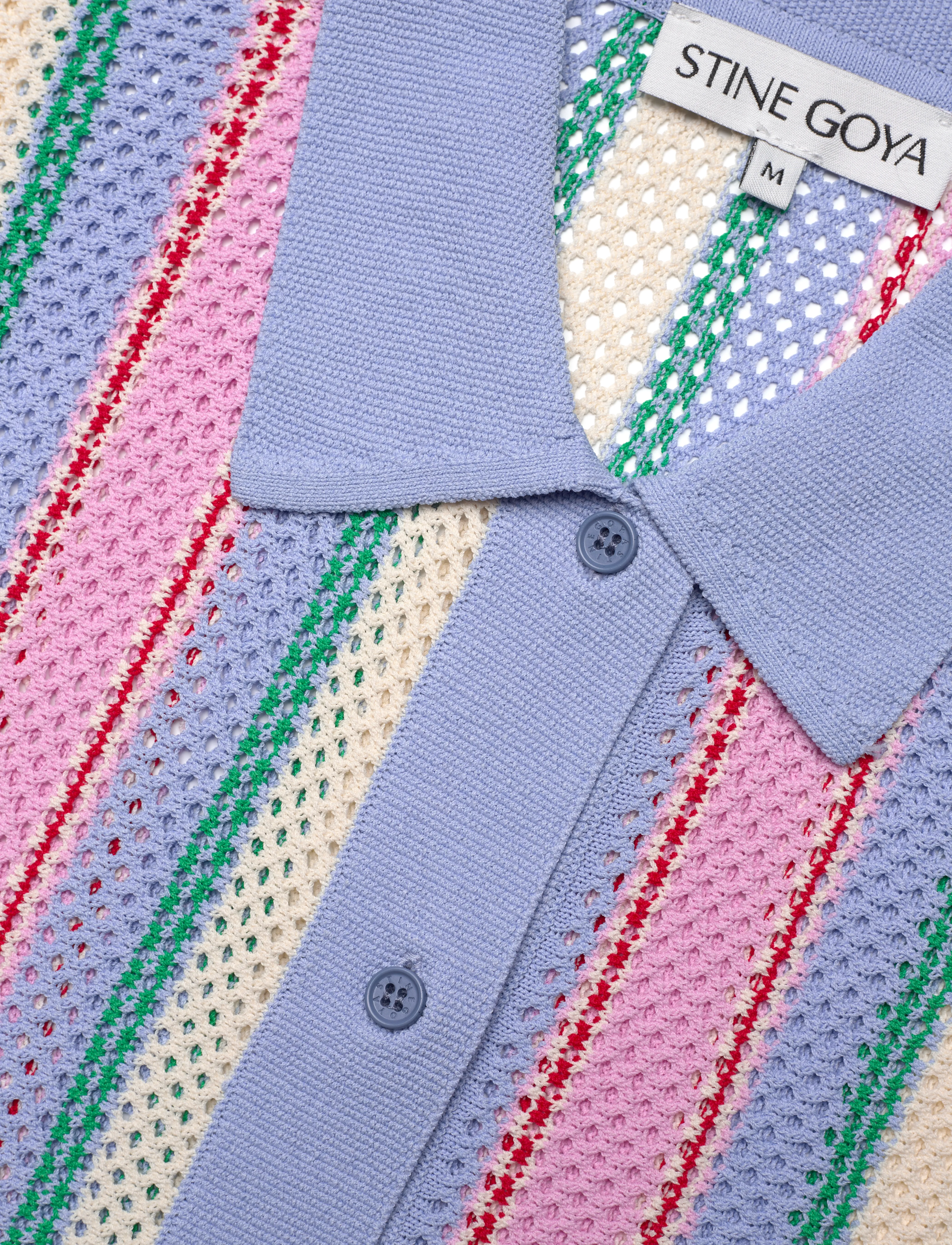 STINE GOYA - 2100 Tricot Knit, Short Sleeve Croc - kurzärmlige hemden - pastel stripes - 4