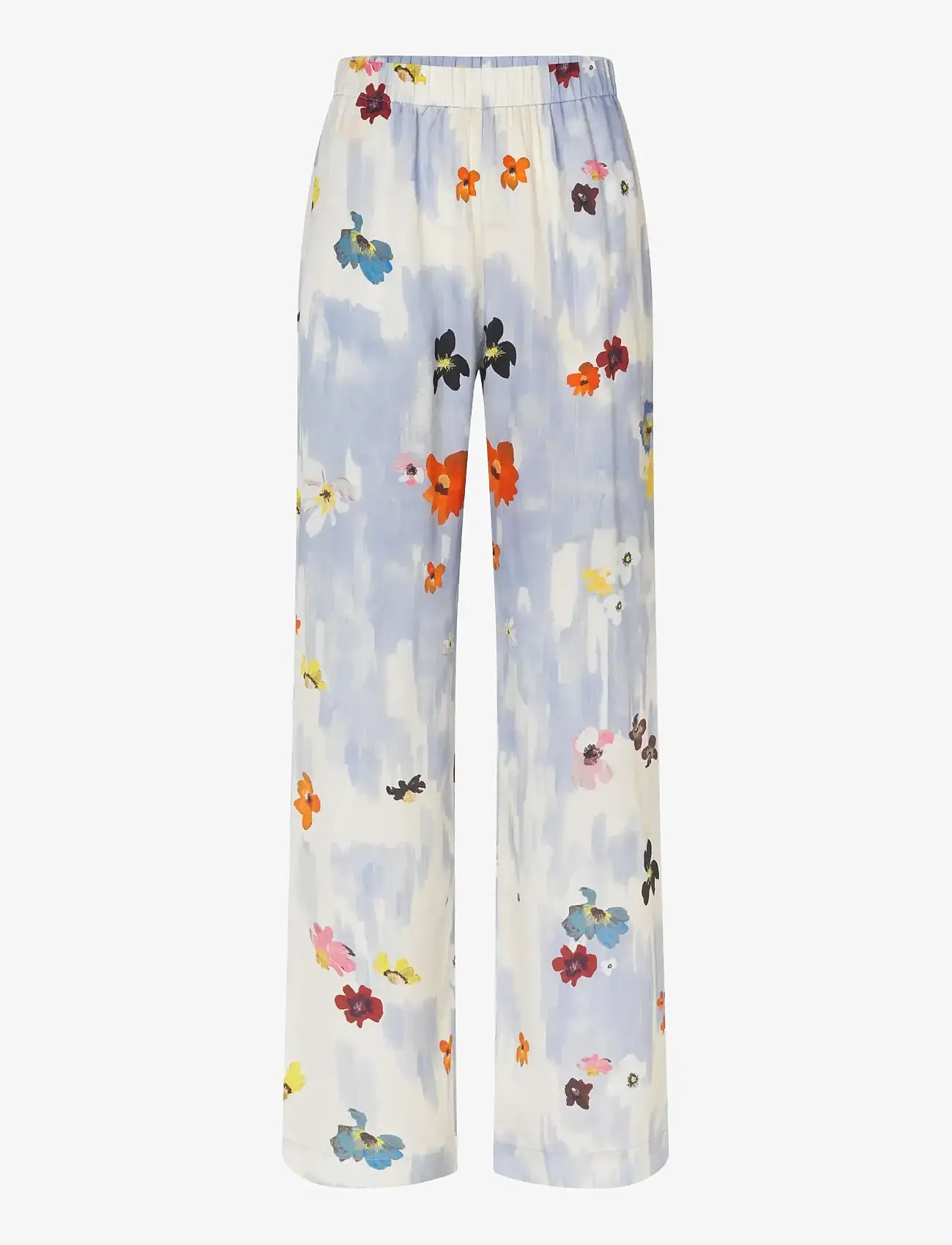 STINE GOYA - 2263 Dry Viscose, Elasticated Long - laia säärega püksid - skyfall flowers - 1
