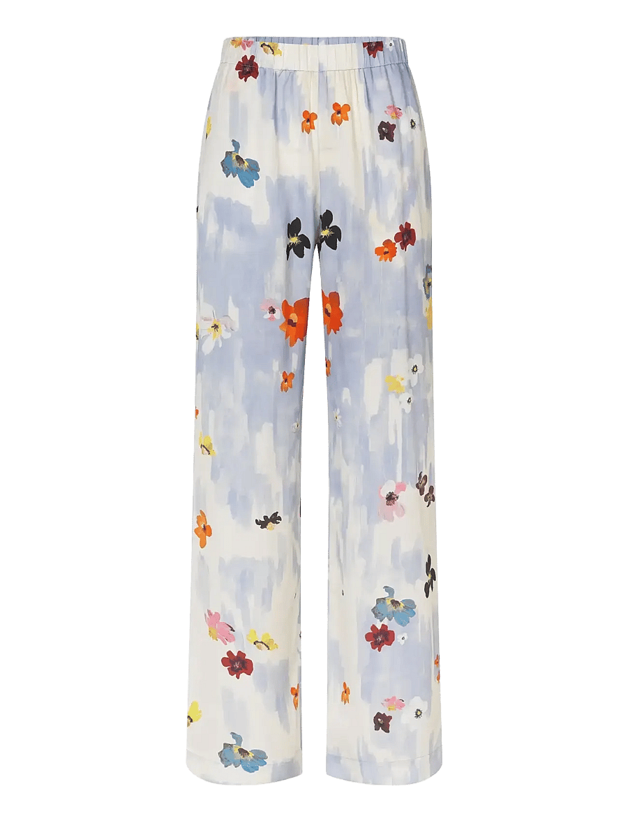 STINE GOYA - 2263 Dry Viscose, Elasticated Long - wijde broeken - skyfall flowers - 1