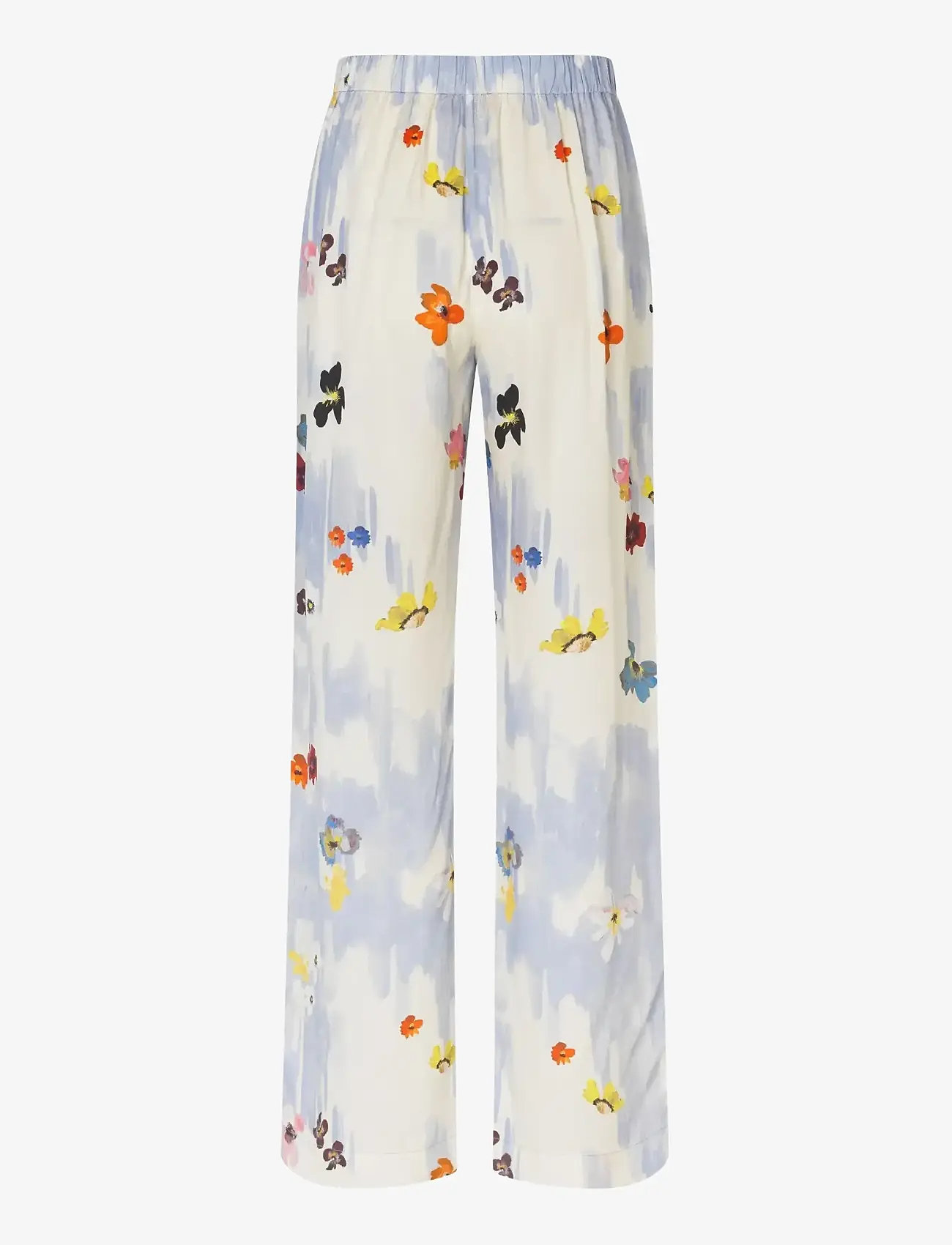 STINE GOYA - 2263 Dry Viscose, Elasticated Long - laia säärega püksid - skyfall flowers - 2