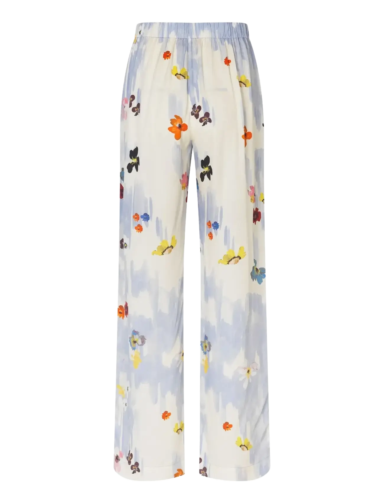 STINE GOYA - 2263 Dry Viscose, Elasticated Long - wide leg trousers - skyfall flowers - 2