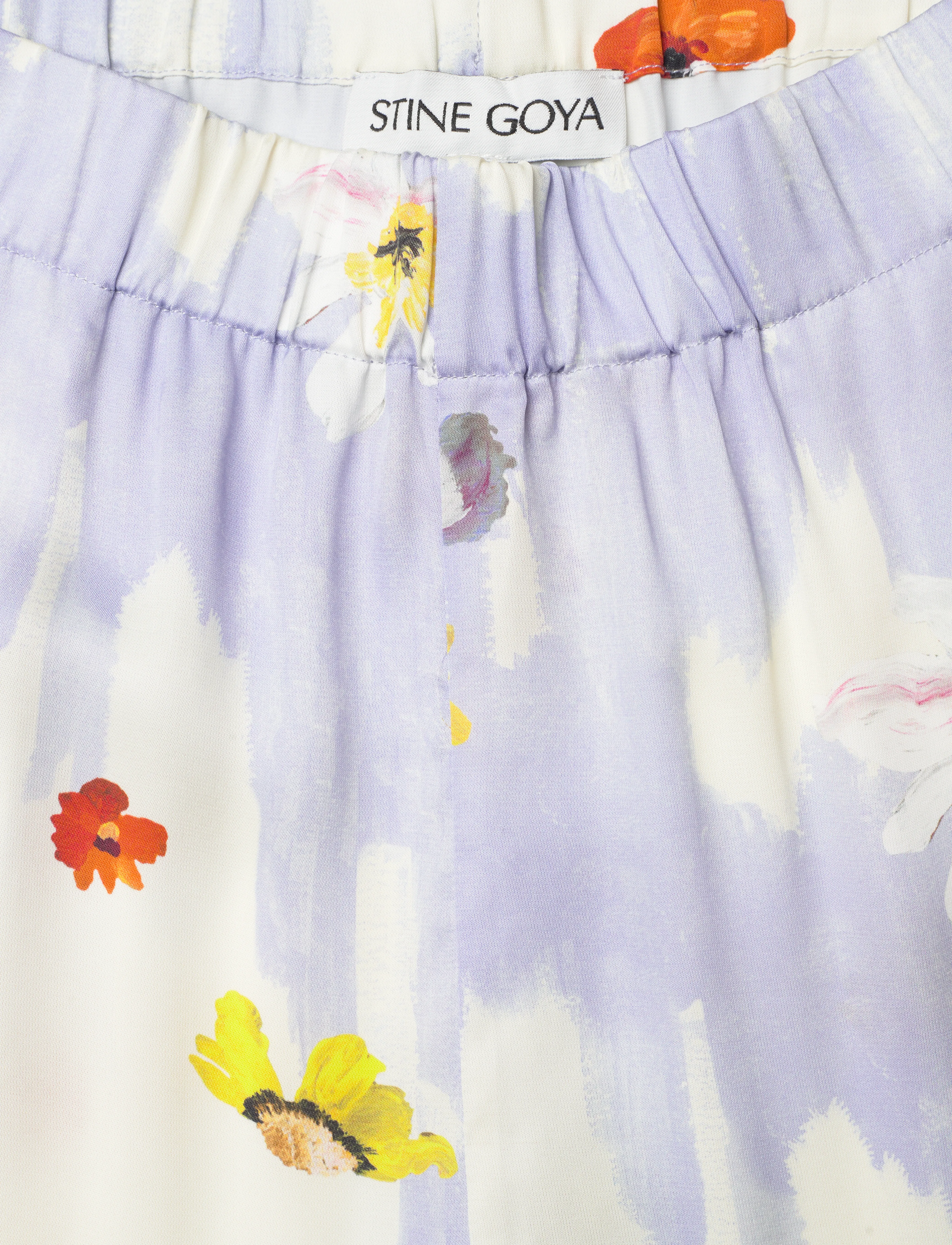 STINE GOYA - 2263 Dry Viscose, Elasticated Long - wide leg trousers - skyfall flowers - 5