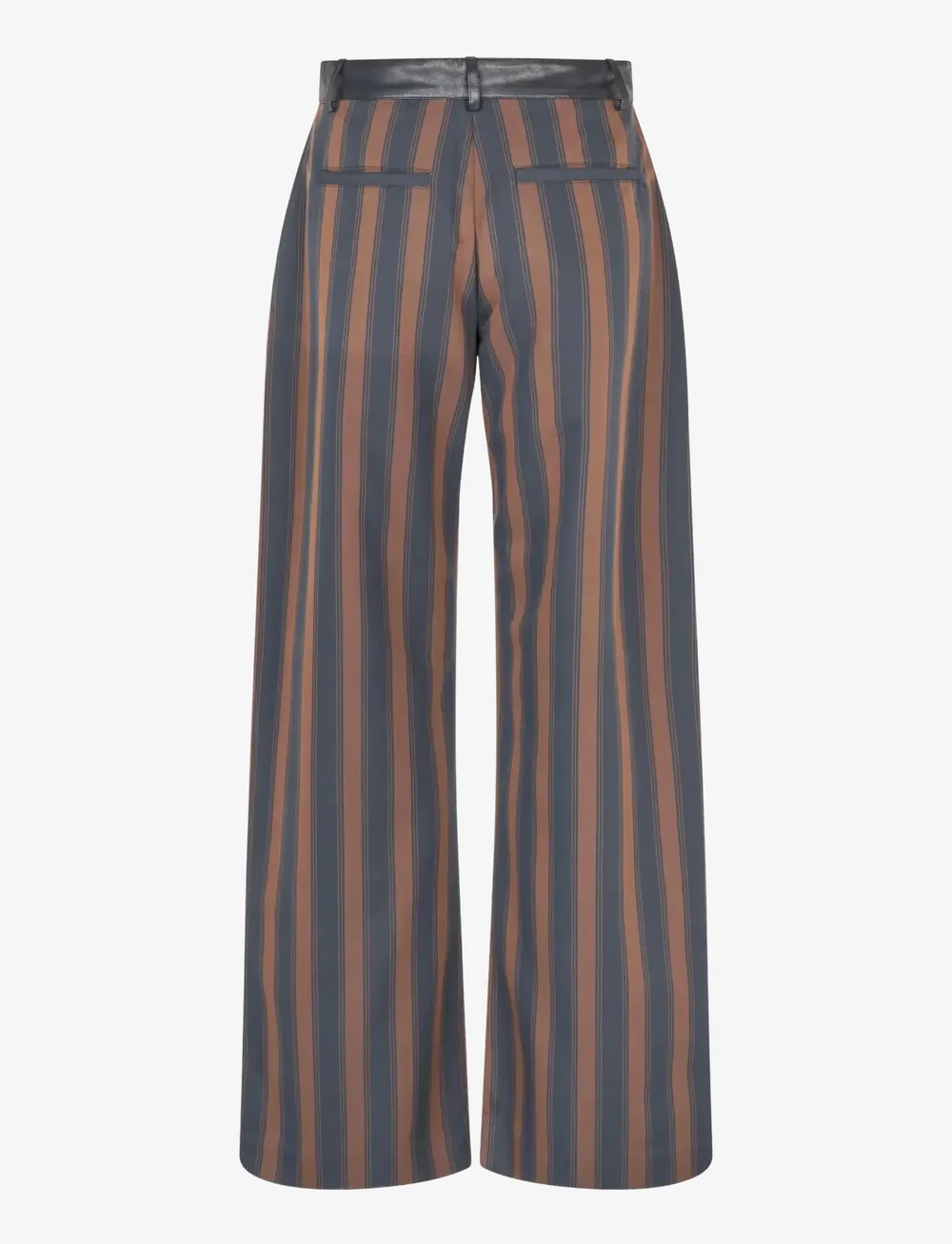 STINE GOYA - 2387 Cotton Drill / Faux Leather, H - wijde broeken - midnight stripes - 2