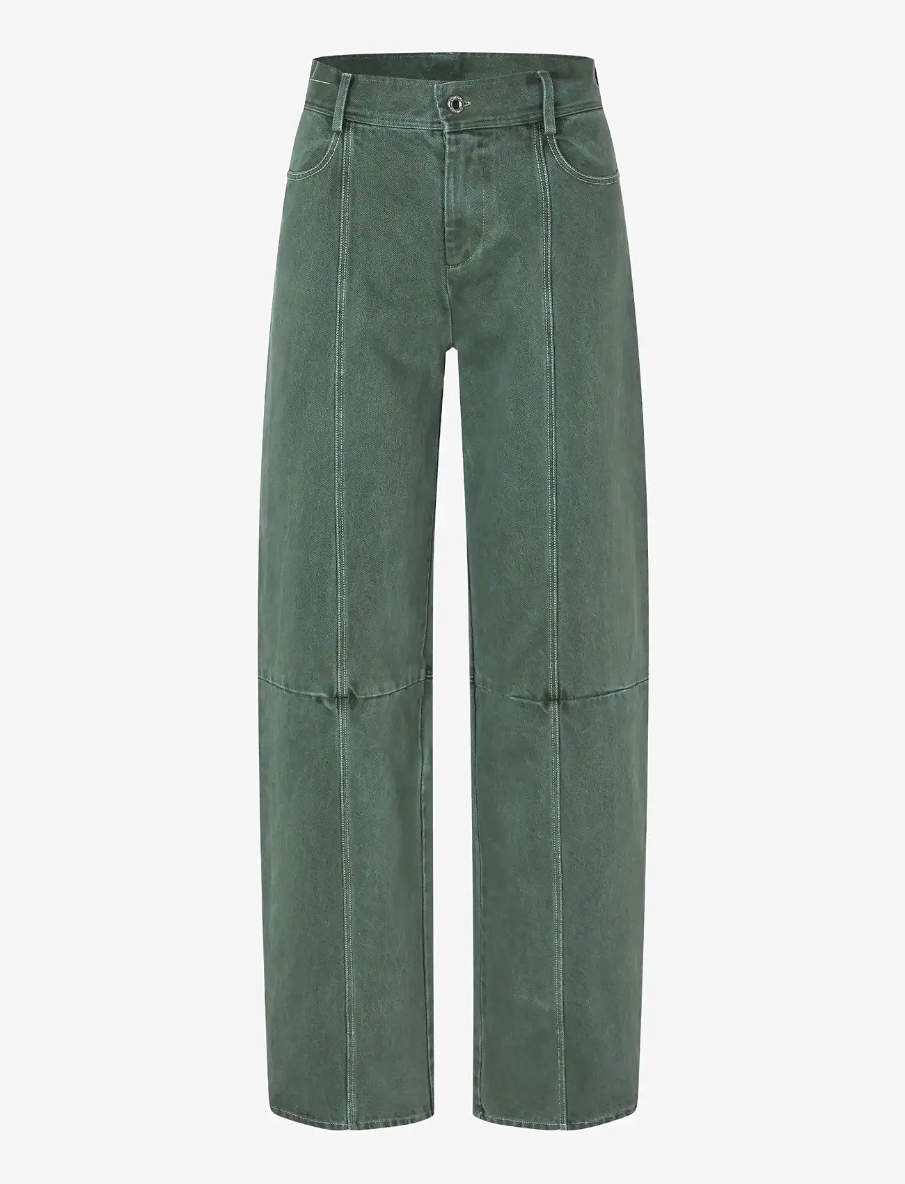 STINE GOYA - 2393 Denim, Structured Long Pants - brede jeans - dark green - 1