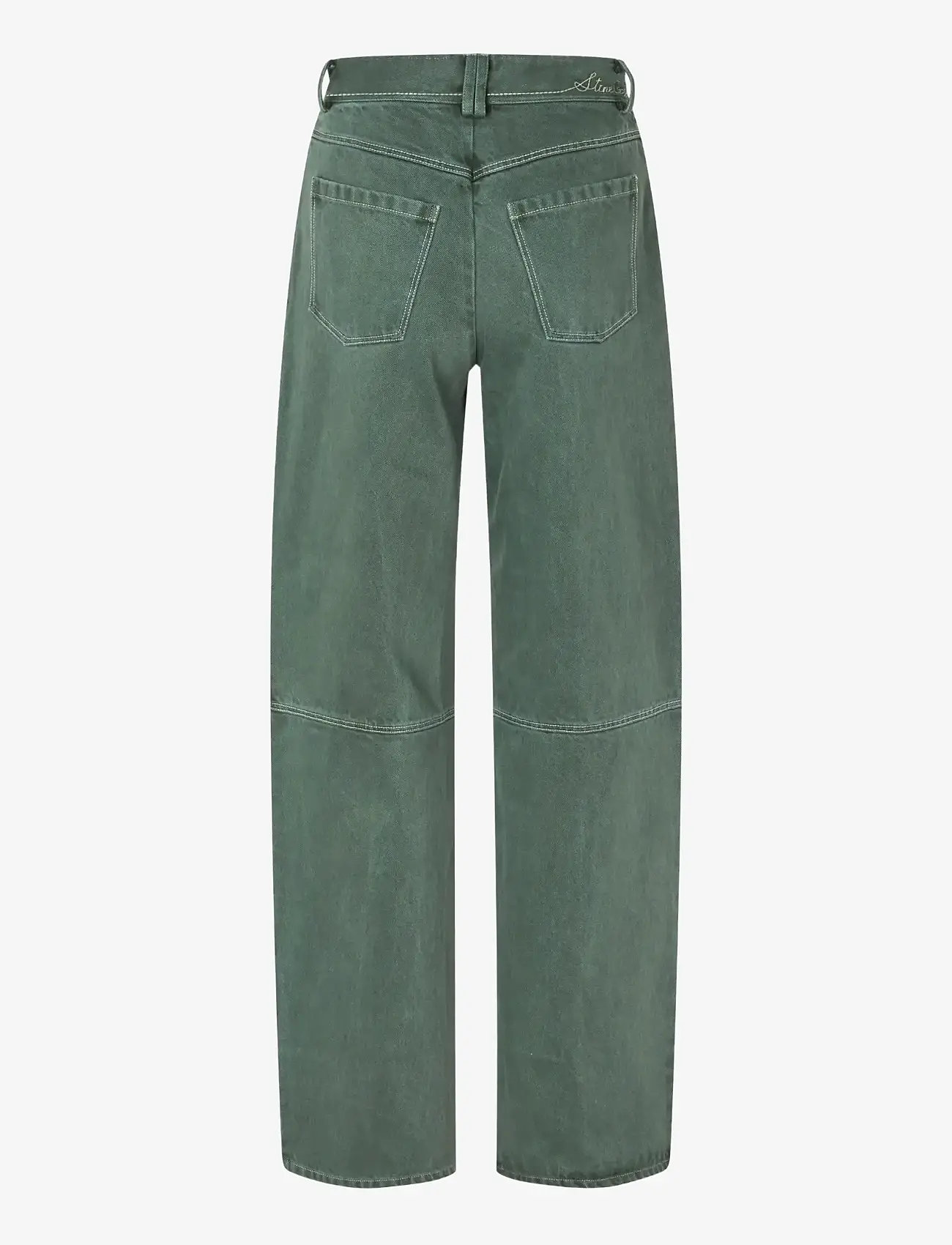 STINE GOYA - 2393 Denim, Structured Long Pants - brede jeans - dark green - 2