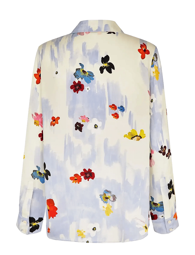STINE GOYA - 2263 Dry Viscose, Long Sleeve Shirt - langärmlige hemden - skyfall flowers - 2