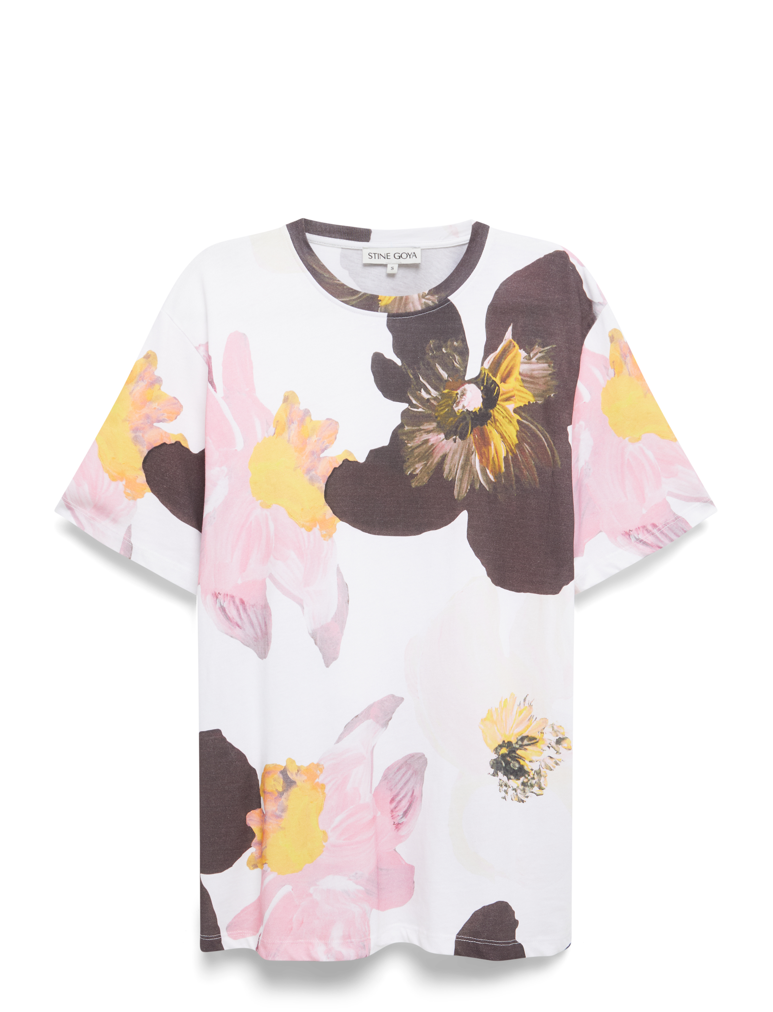 STINE GOYA 2243 Light Jersey, Short Sleeve T-S - Tøj - LIGHT WILD FLOWERS / white