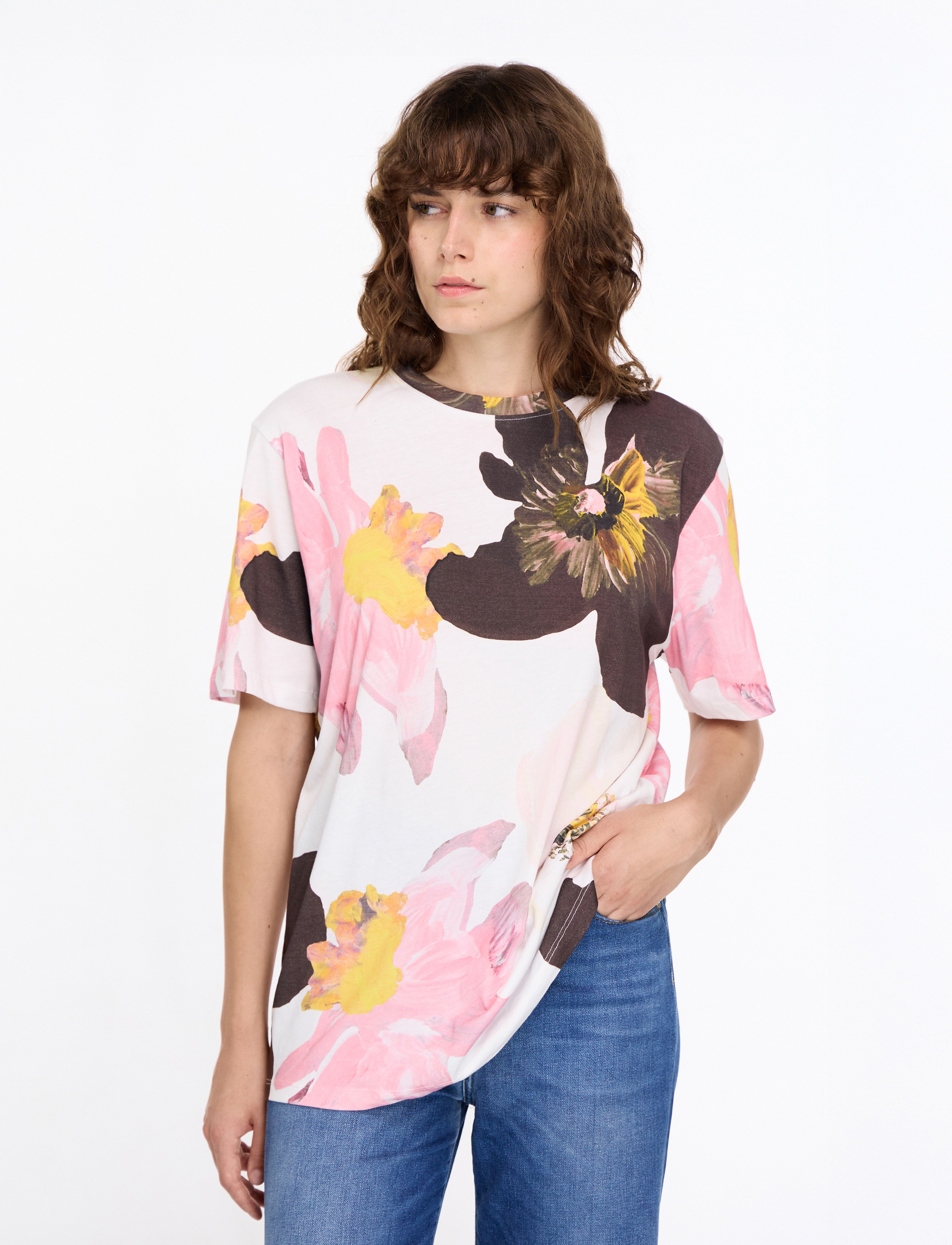 STINE GOYA 2243 Light Jersey, Short Sleeve T-S - T-shirts & Toppar - LIGHT WILD FLOWERS / white