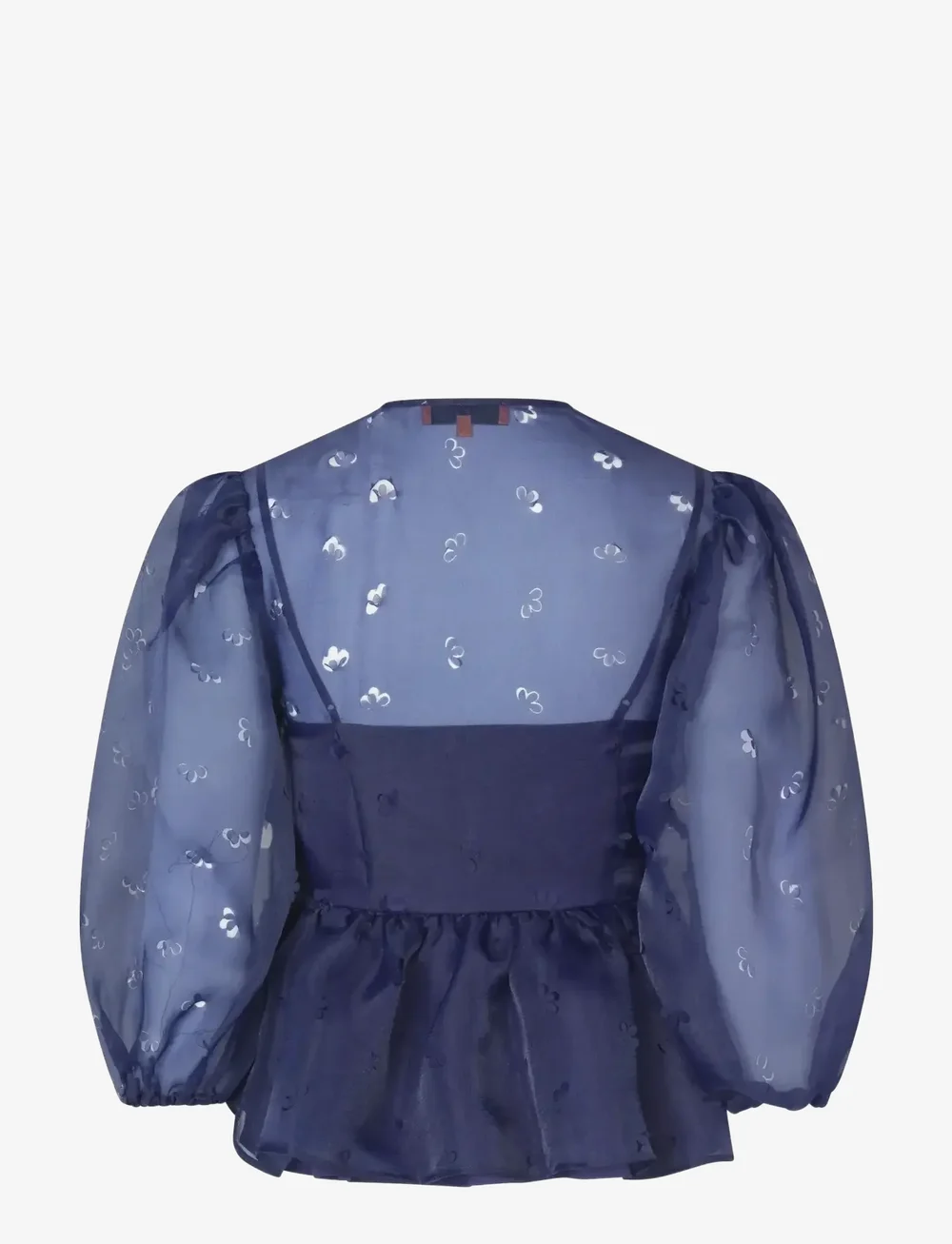 STINE GOYA - 1608 Organza, Long Sleeve Bow Top - lühikeste varrukatega pluusid - ditzy floral - 2