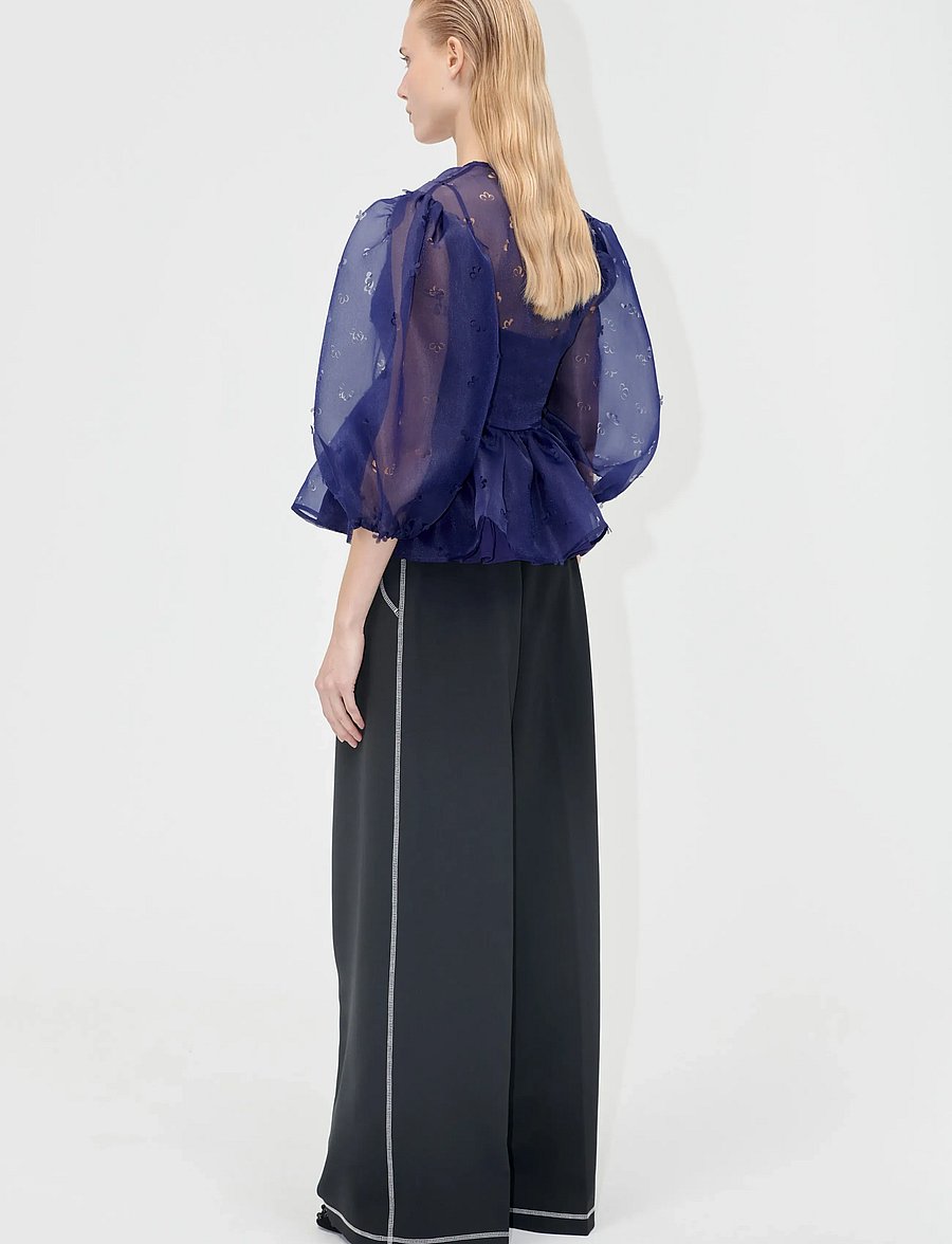 STINE GOYA - 1608 Organza, Long Sleeve Bow Top - lühikeste varrukatega pluusid - ditzy floral - 3