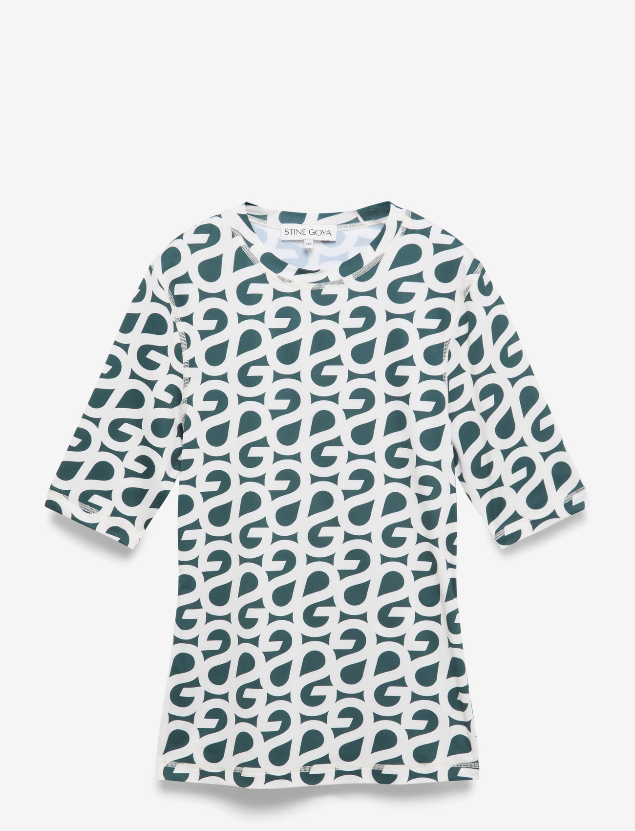 STINE GOYA - 2244 Stocking Jersey, Elastic Short - t-särgid - forest green logo - 2