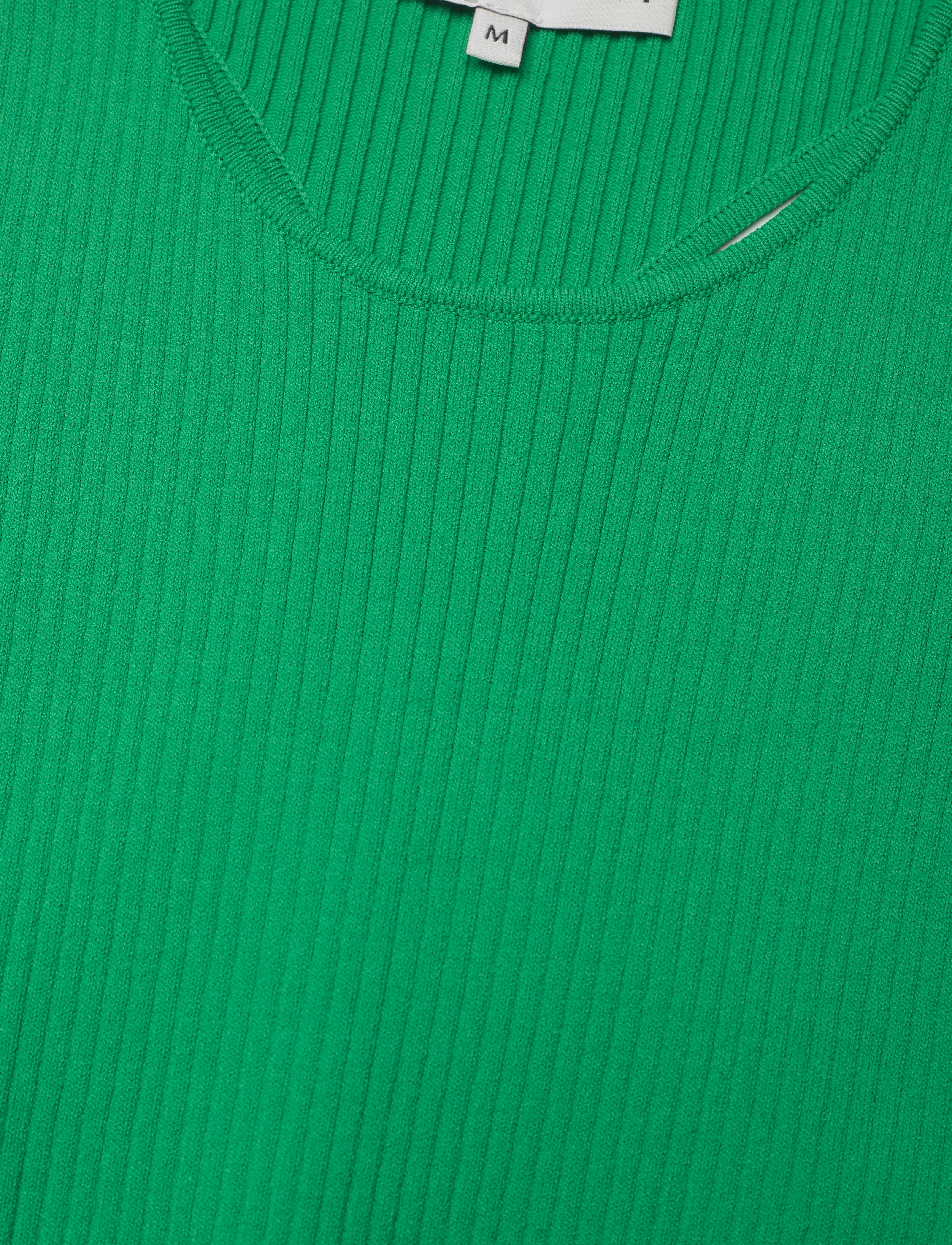 STINE GOYA - 2383 Lightweight Knit, Ruffle Tank - mouwloze tops - green stripes - 4