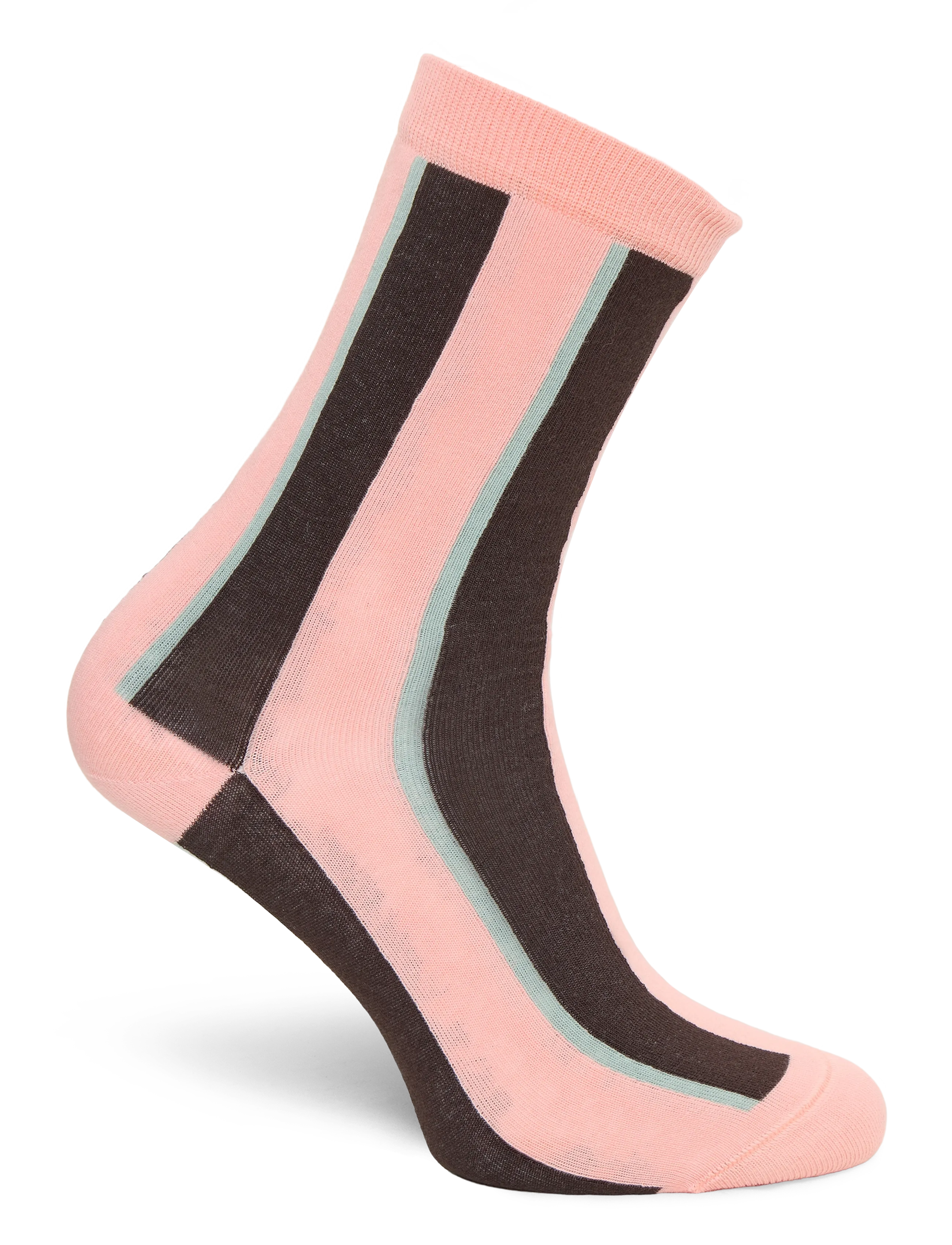 STINE GOYA - Socks, Short Socks - rosewood mint stripes - 1