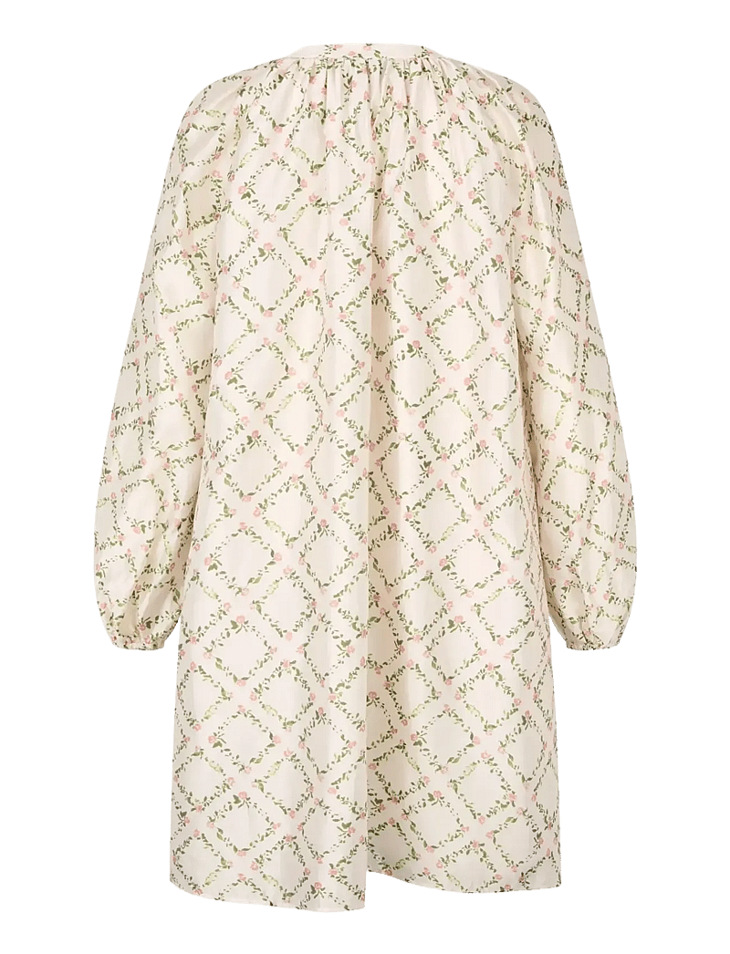 STINE GOYA - 2519 Flat Texture Viscose, Volumino - sommerkleider - sakura check pink - 2