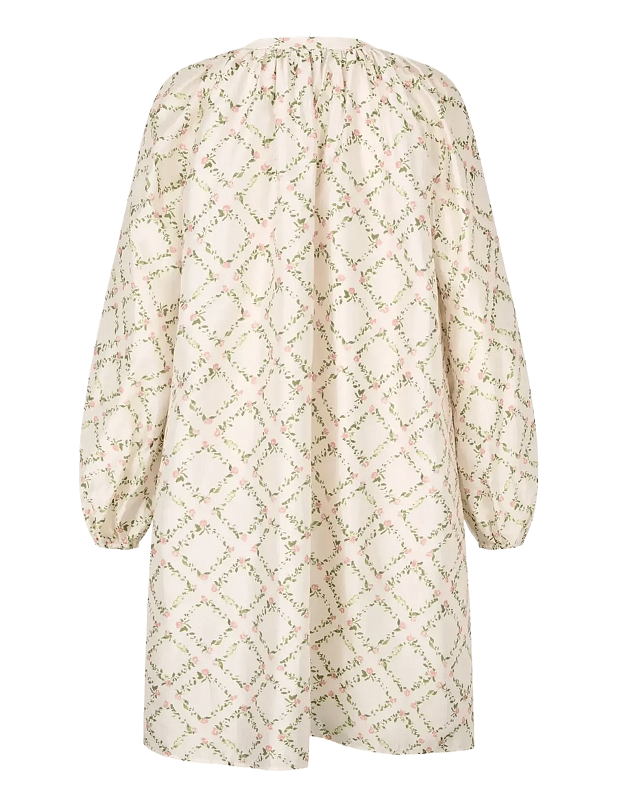 STINE GOYA - 2519 Flat Texture Viscose, Volumino - sommerkleider - sakura check pink - 2