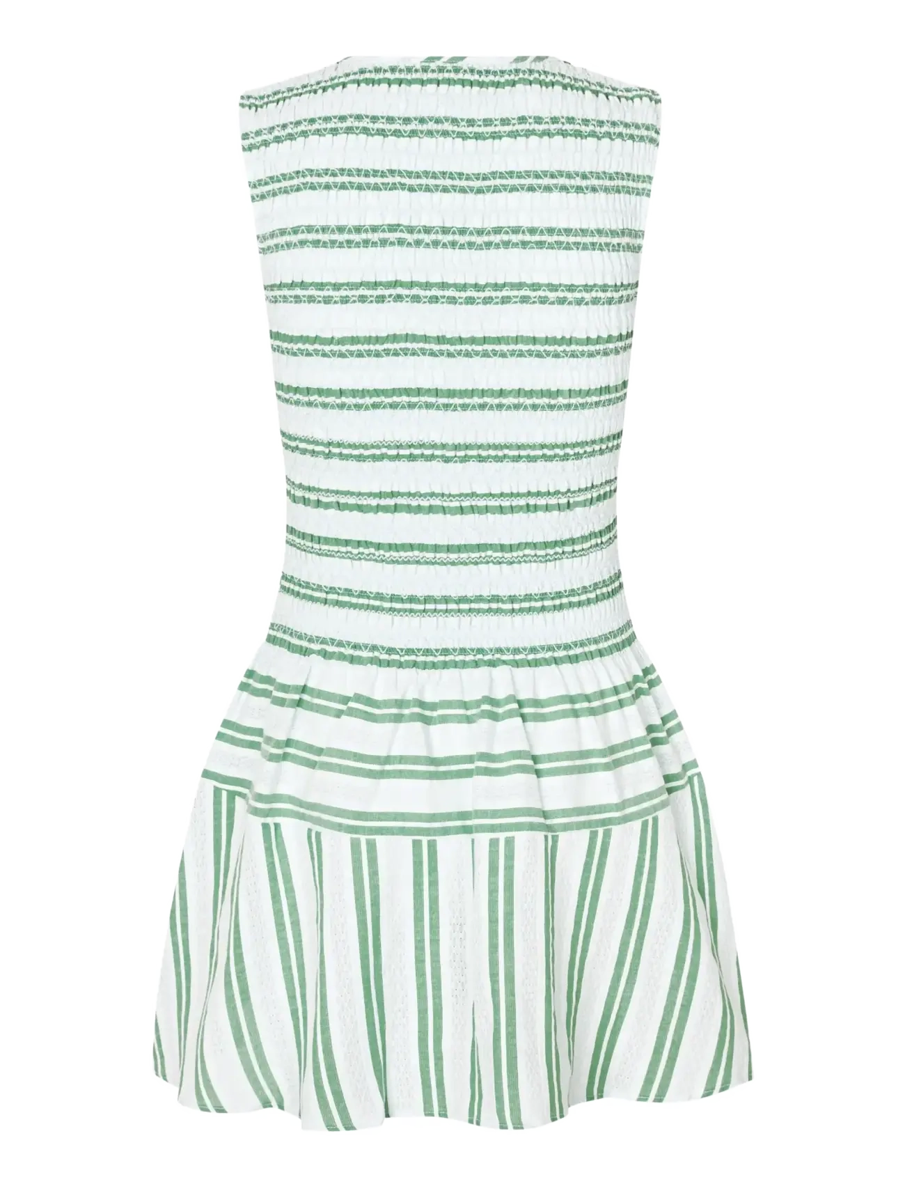 STINE GOYA - 2367 Smocked Cotton, Sleeveless Smo - zomerjurken - smocked stripes - 2