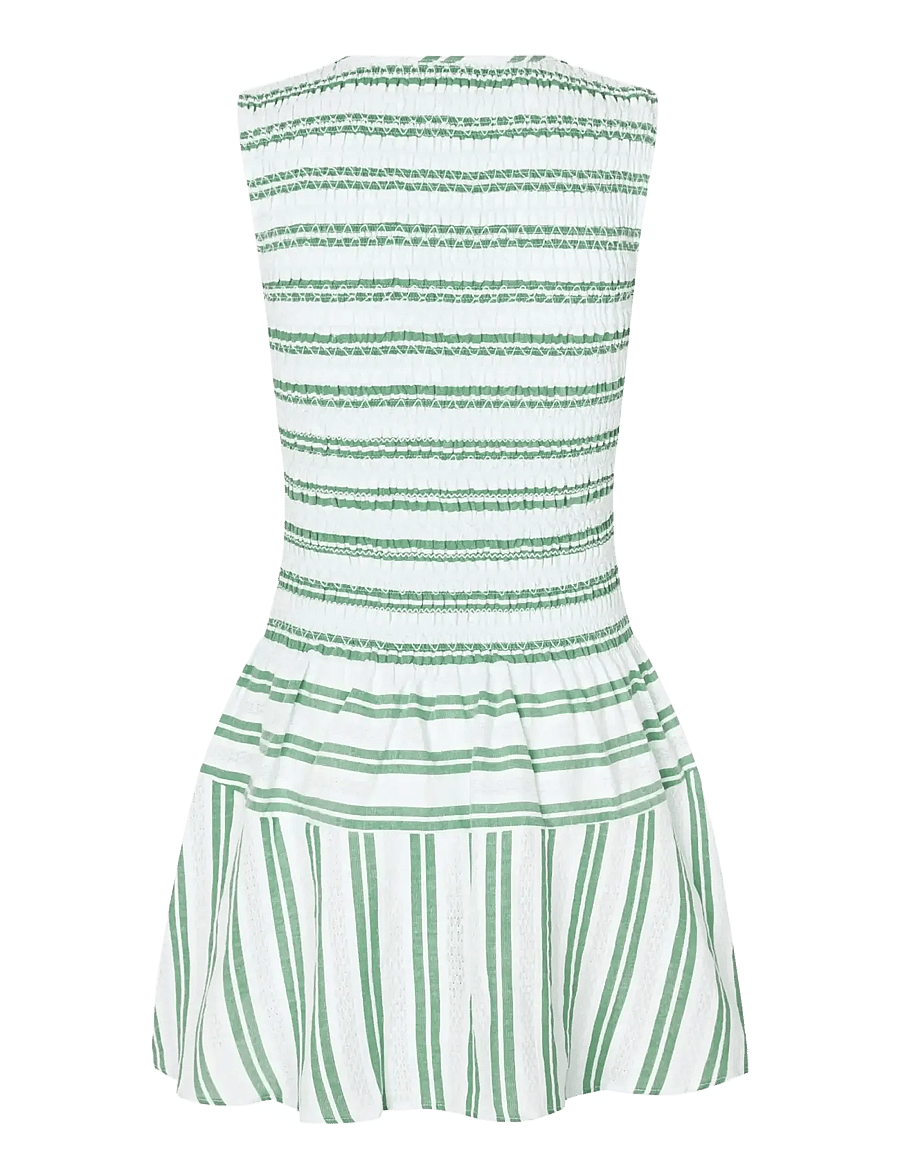 STINE GOYA - 2367 Smocked Cotton, Sleeveless Smo - zomerjurken - smocked stripes - 2