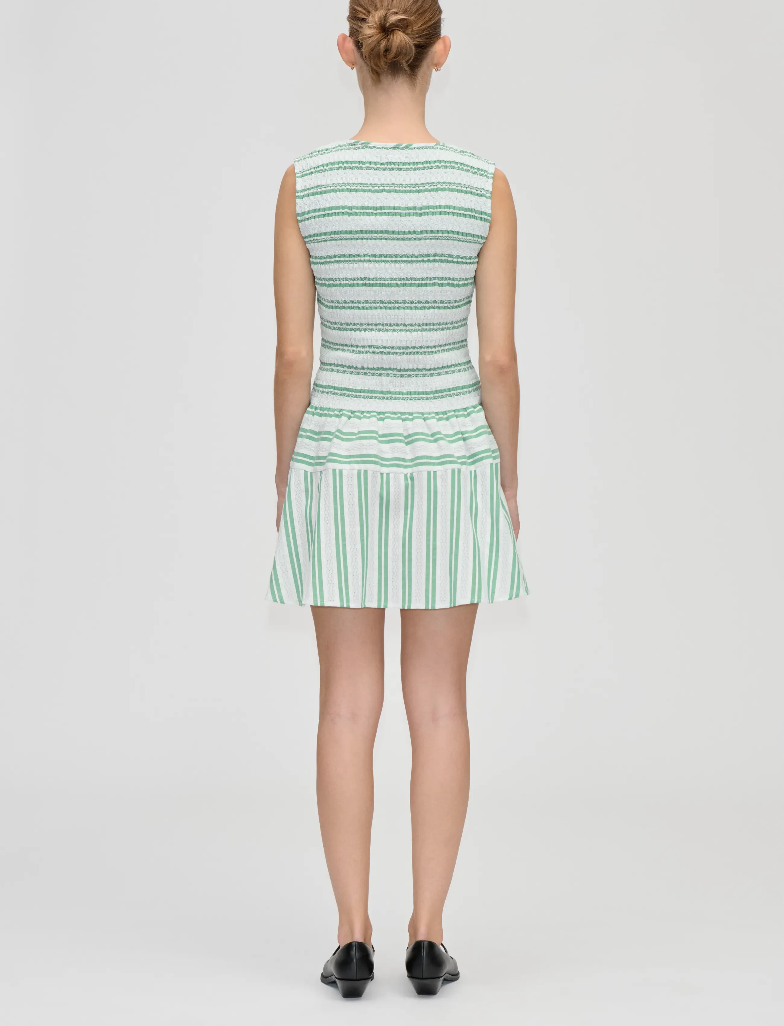 STINE GOYA - 2367 Smocked Cotton, Sleeveless Smo - zomerjurken - smocked stripes - 3