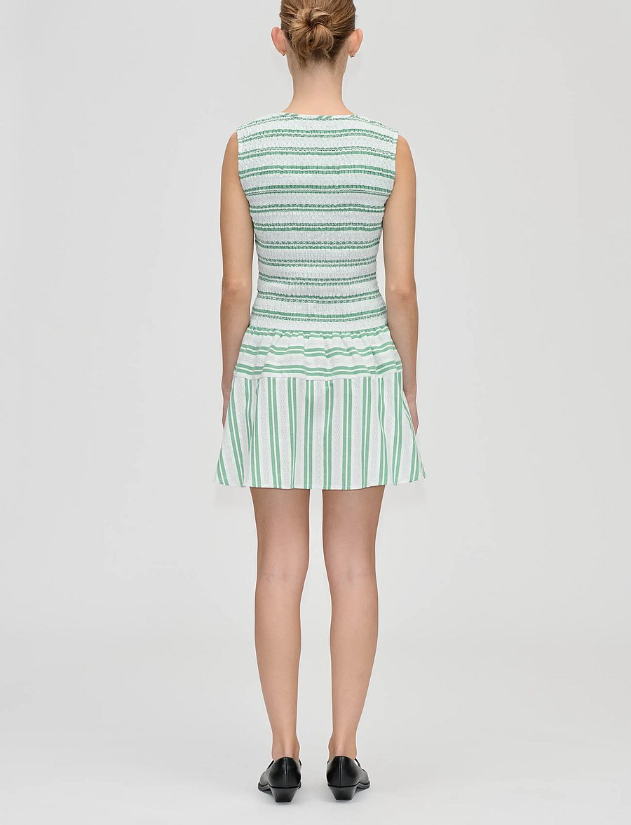 STINE GOYA - 2367 Smocked Cotton, Sleeveless Smo - zomerjurken - smocked stripes - 3