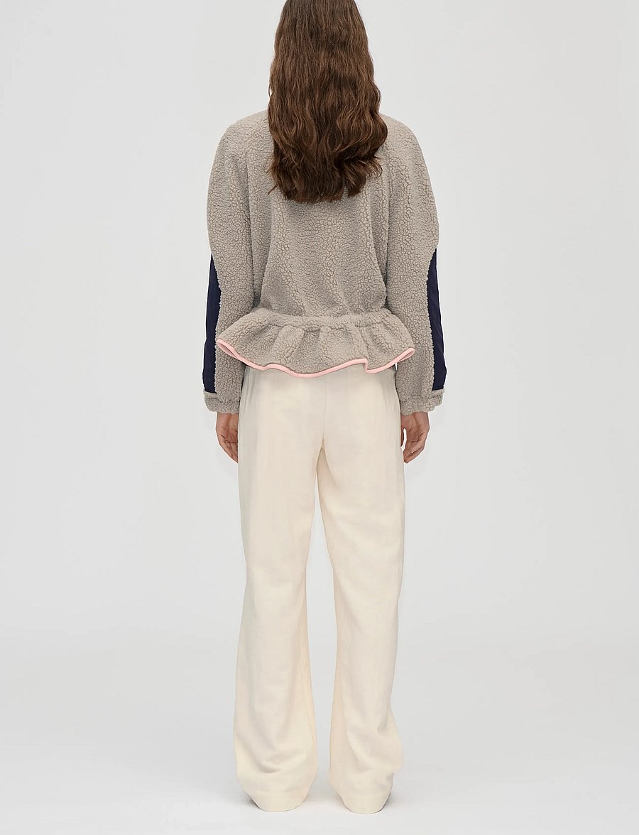 STINE GOYA - 2412 Fleece / Nylon, Dropped Should - frühlingsjacken - flint gray - 3
