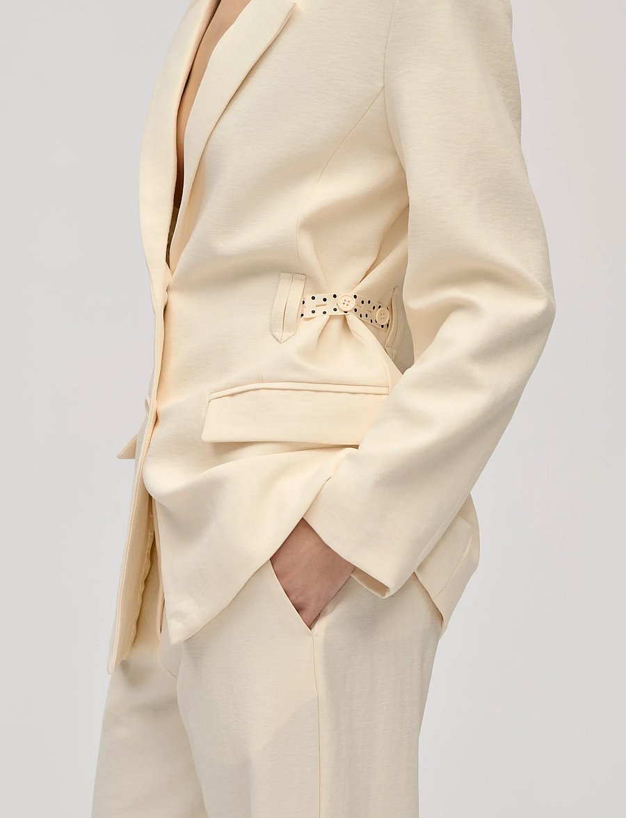 STINE GOYA - 2513 Airy Tailoring, Elastic Detail - einreihige blazer - eggnog - 4