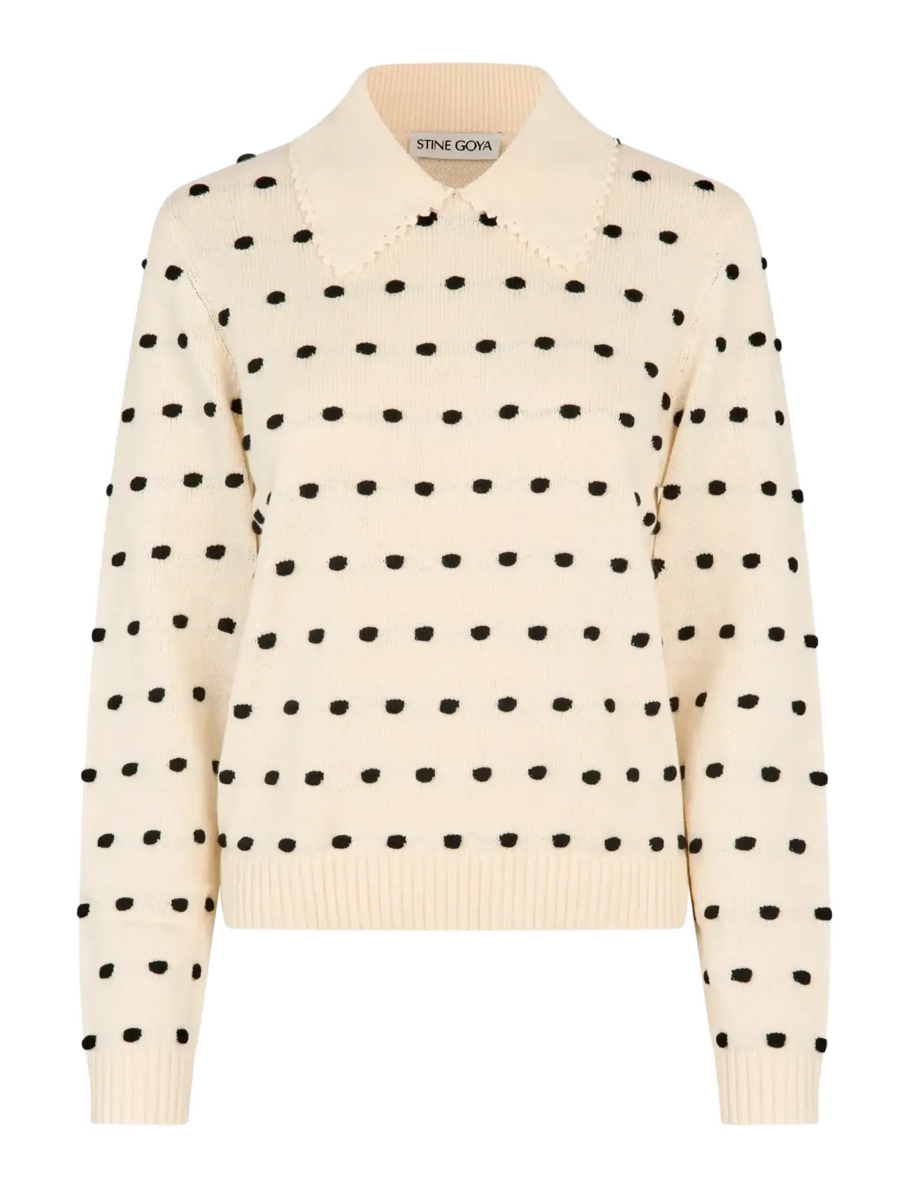 STINE GOYA 2386 Cotton Mix, Bobble Polo Collar - Gebreide truien & vesten - SUNLIGHT BOBBLES / cream