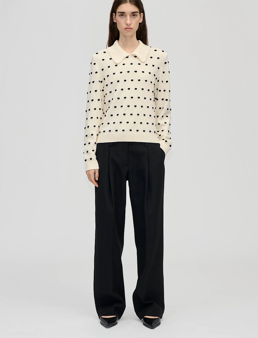 STINE GOYA - 2386 Cotton Mix, Bobble Polo Collar - džemperi - sunlight bobbles - 0