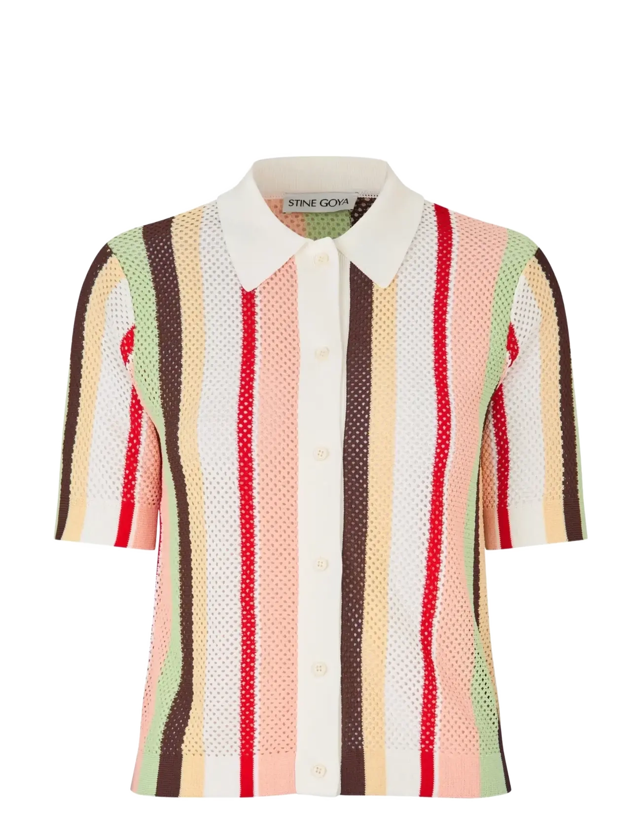 STINE GOYA 2100 Tricot Knit, Short Sleeve Croc - Nyheder - BASEBALL PINSTRIPES / multi