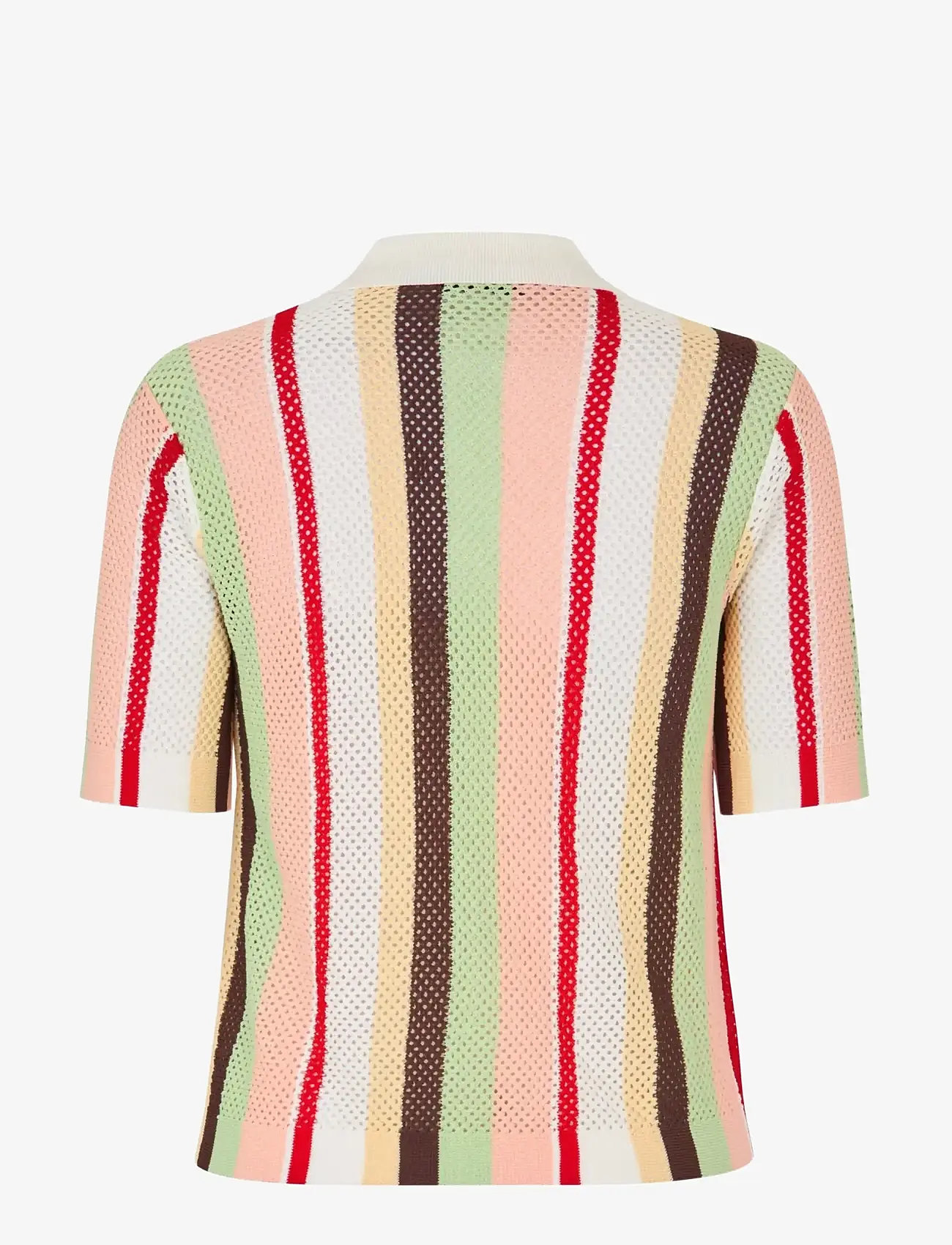 STINE GOYA - 2100 Tricot Knit, Short Sleeve Croc - polo marškinėliai - baseball pinstripes - 2