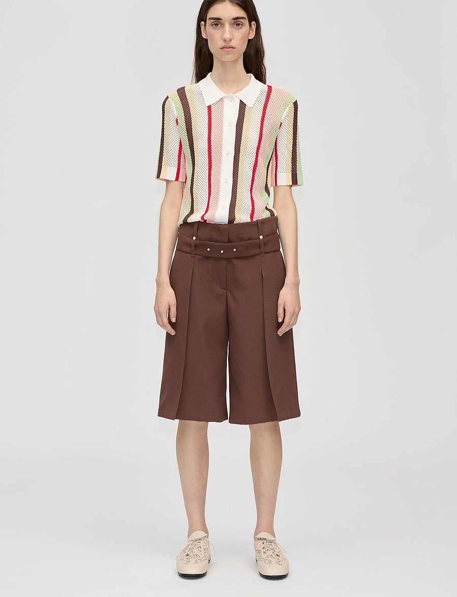 STINE GOYA - 2100 Tricot Knit, Short Sleeve Croc - poloskjorter - baseball pinstripes - 0