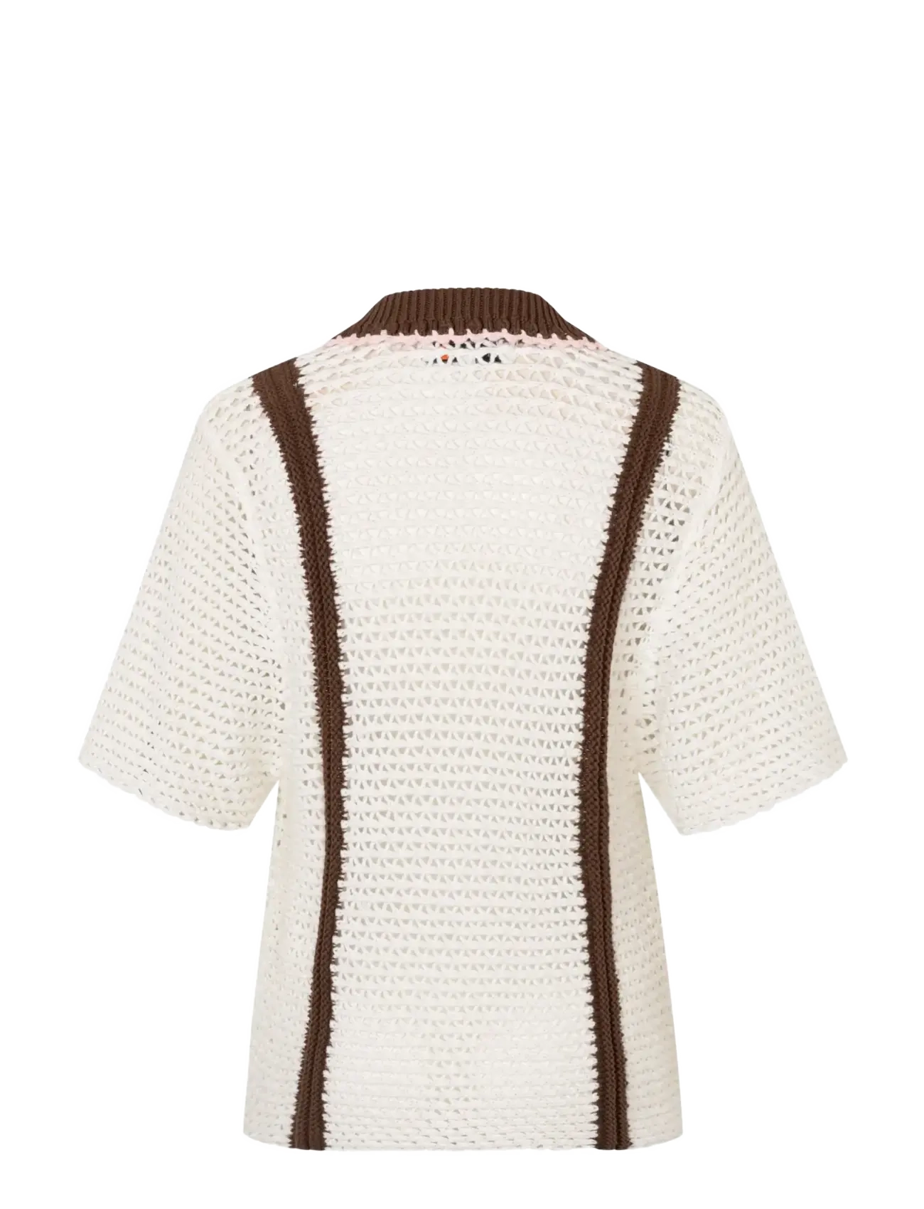 STINE GOYA - 2380 Crochet Texture Knit, Short Sl - polos - baseball stripes - 2