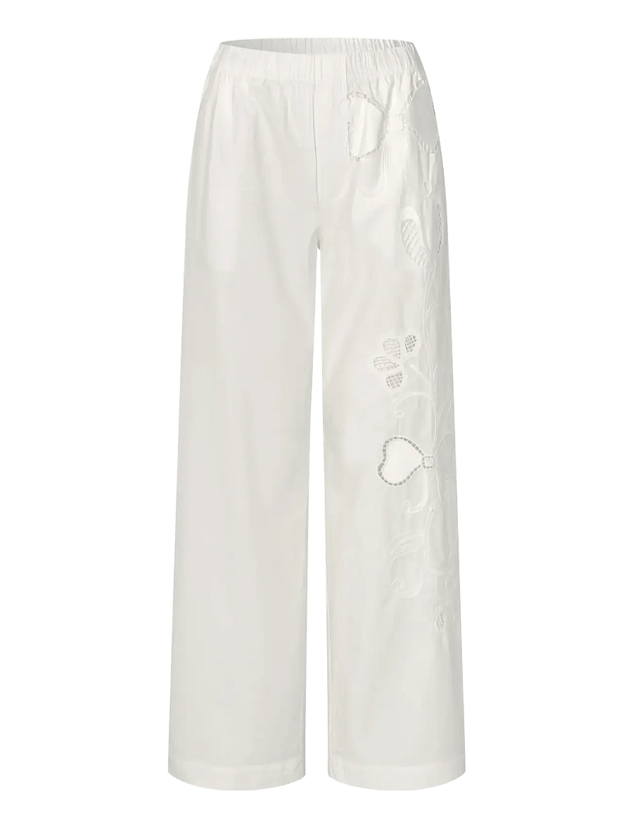 STINE GOYA - 2522 Midweight Cotton Broderie, Rel - hose mit geradem bein - ballerina broderie - 1