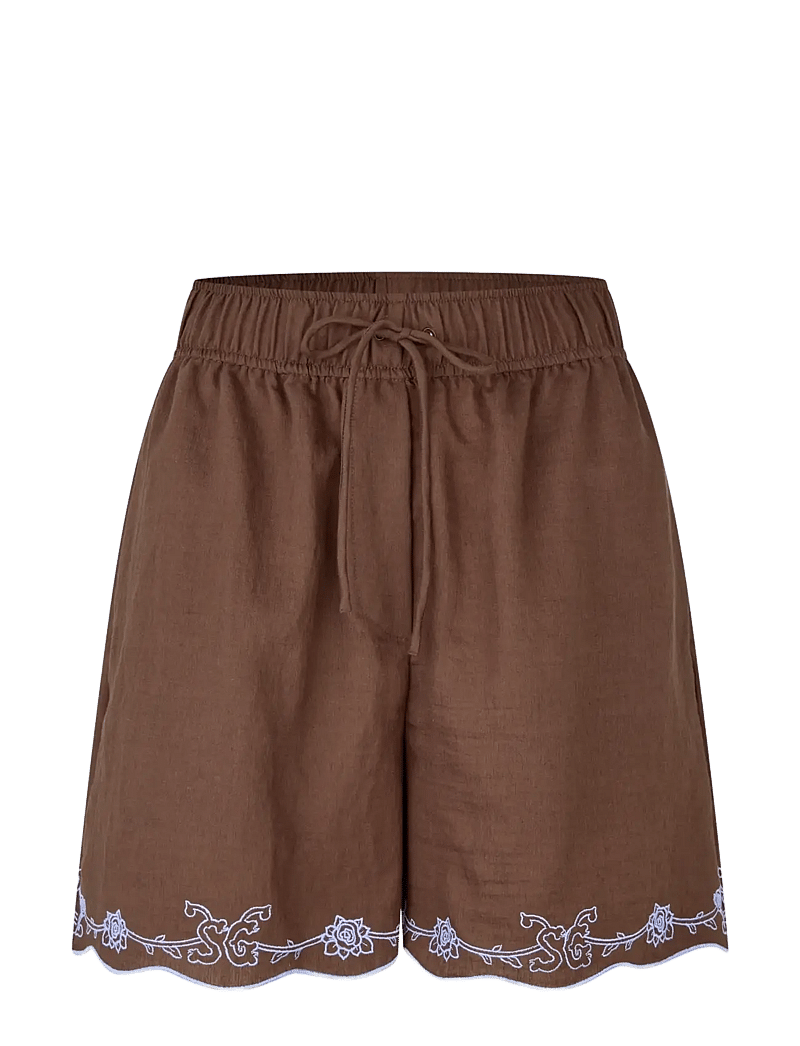 STINE GOYA - 2133 Tencel, Elasticated Shorts - casual shorts - roses embroidery - 1