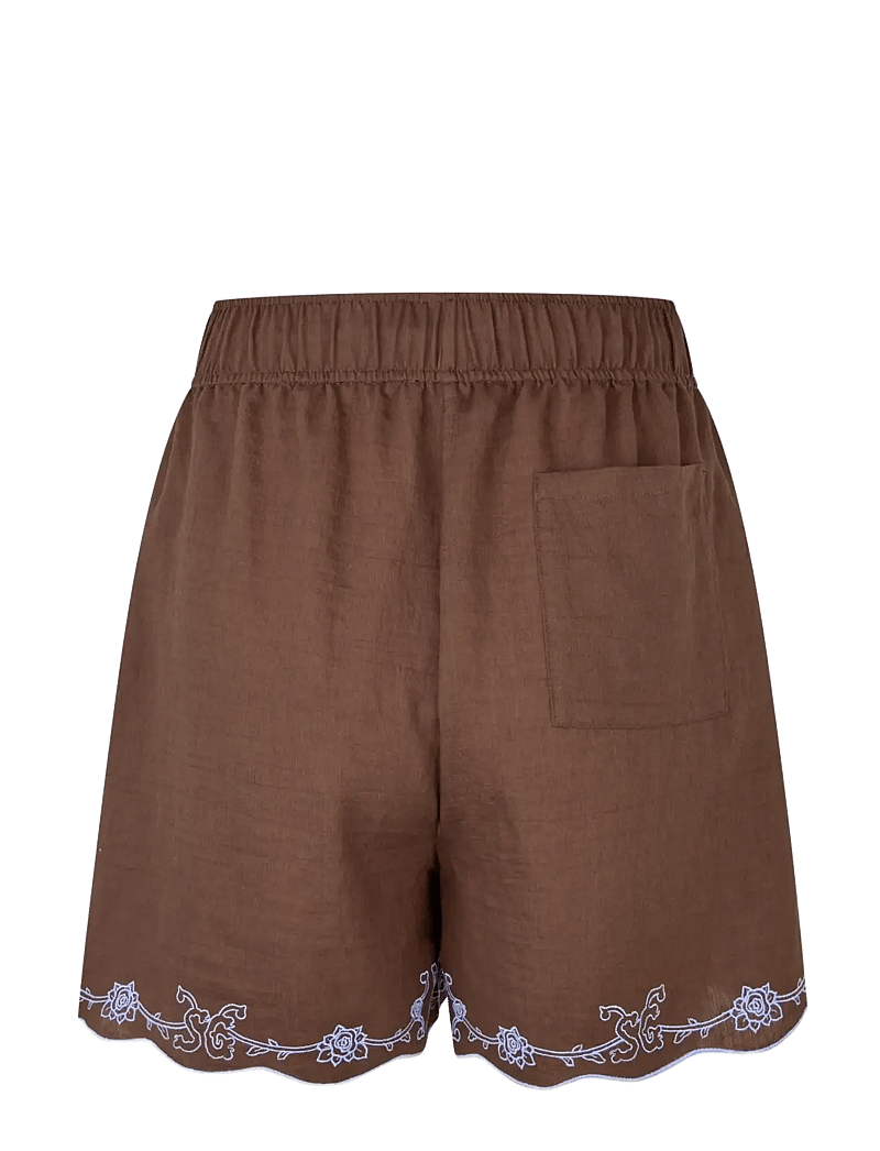 STINE GOYA - 2133 Tencel, Elasticated Shorts - casual shorts - roses embroidery - 2