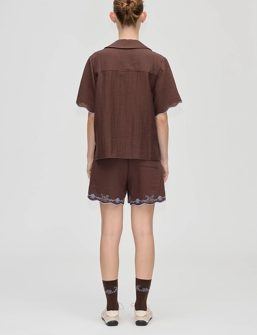 STINE GOYA - 2133 Tencel, Elasticated Shorts - shorts casual - roses embroidery - 3