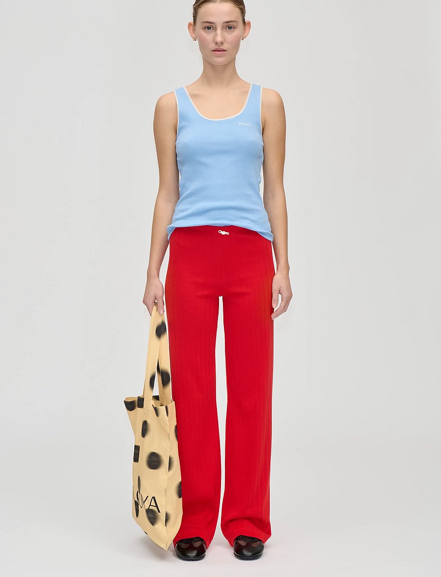 STINE GOYA - 2520 Pointelle Rib, Long Relaxed Pa - sirged püksid - velocity red - 0