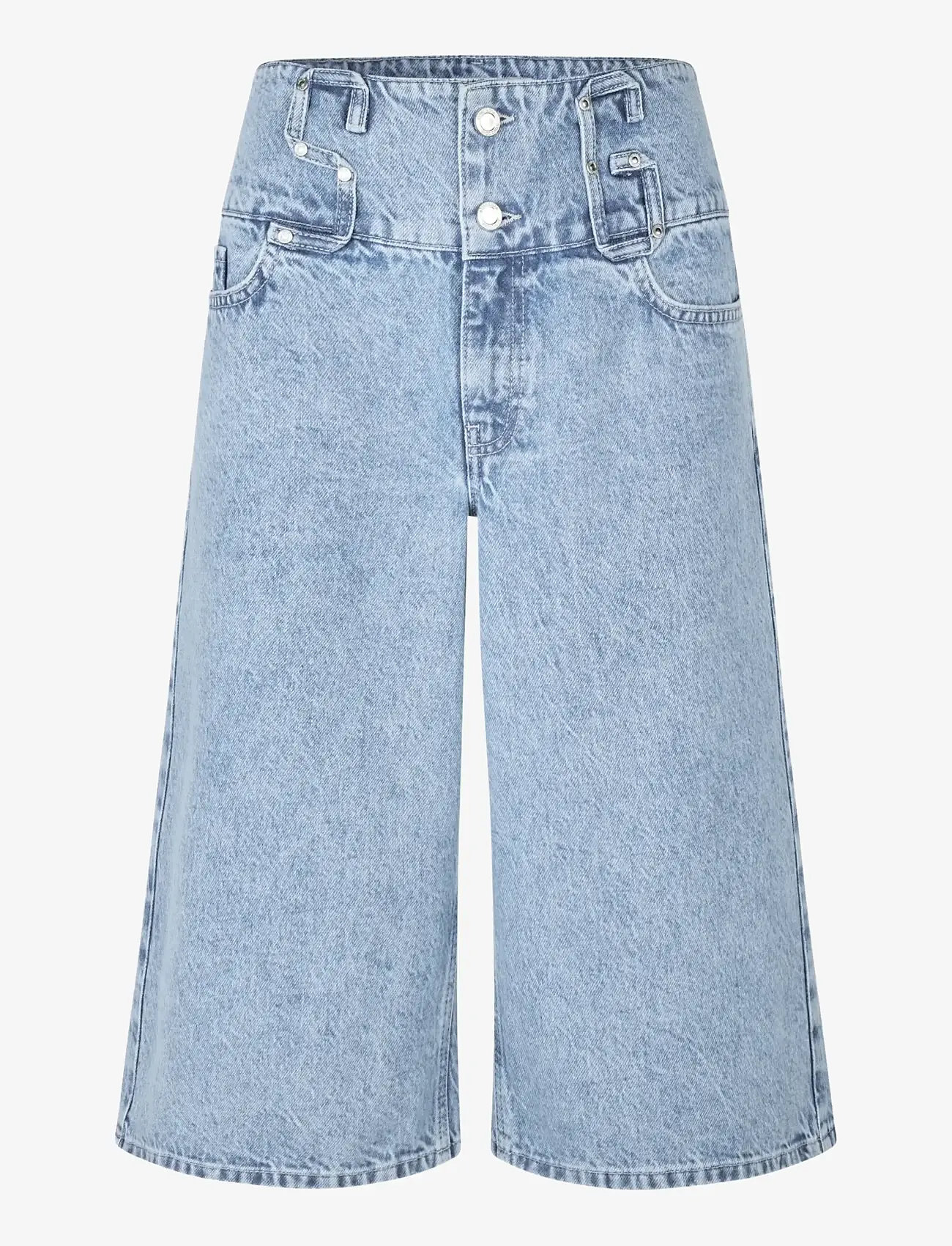 STINE GOYA - 2514 Light Wash Denim, Logoed Loop - jorts - denim blue - 1