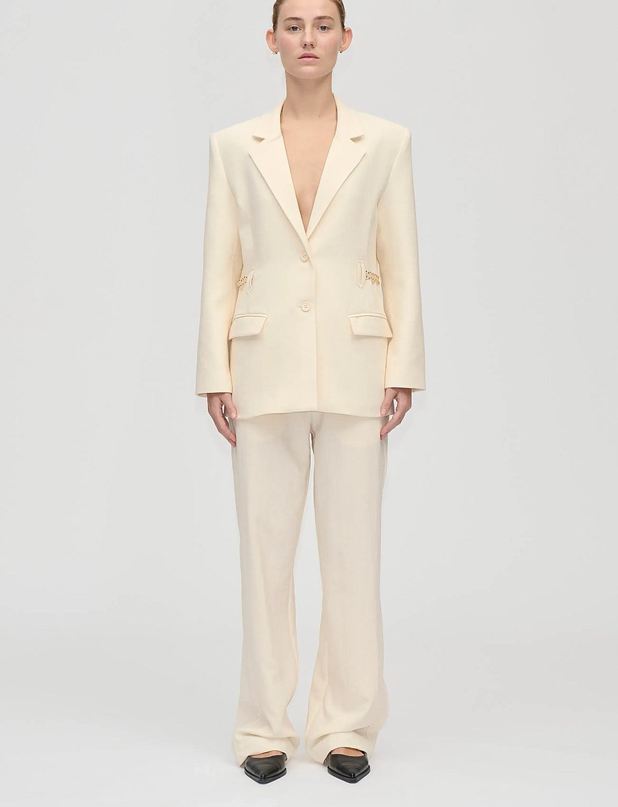 STINE GOYA - 2513 Airy Tailoring, Elastic Detail - habitbukser - eggnog - 0