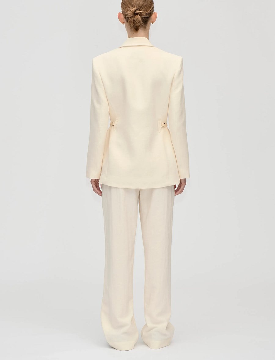 STINE GOYA - 2513 Airy Tailoring, Elastic Detail - habitbukser - eggnog - 3