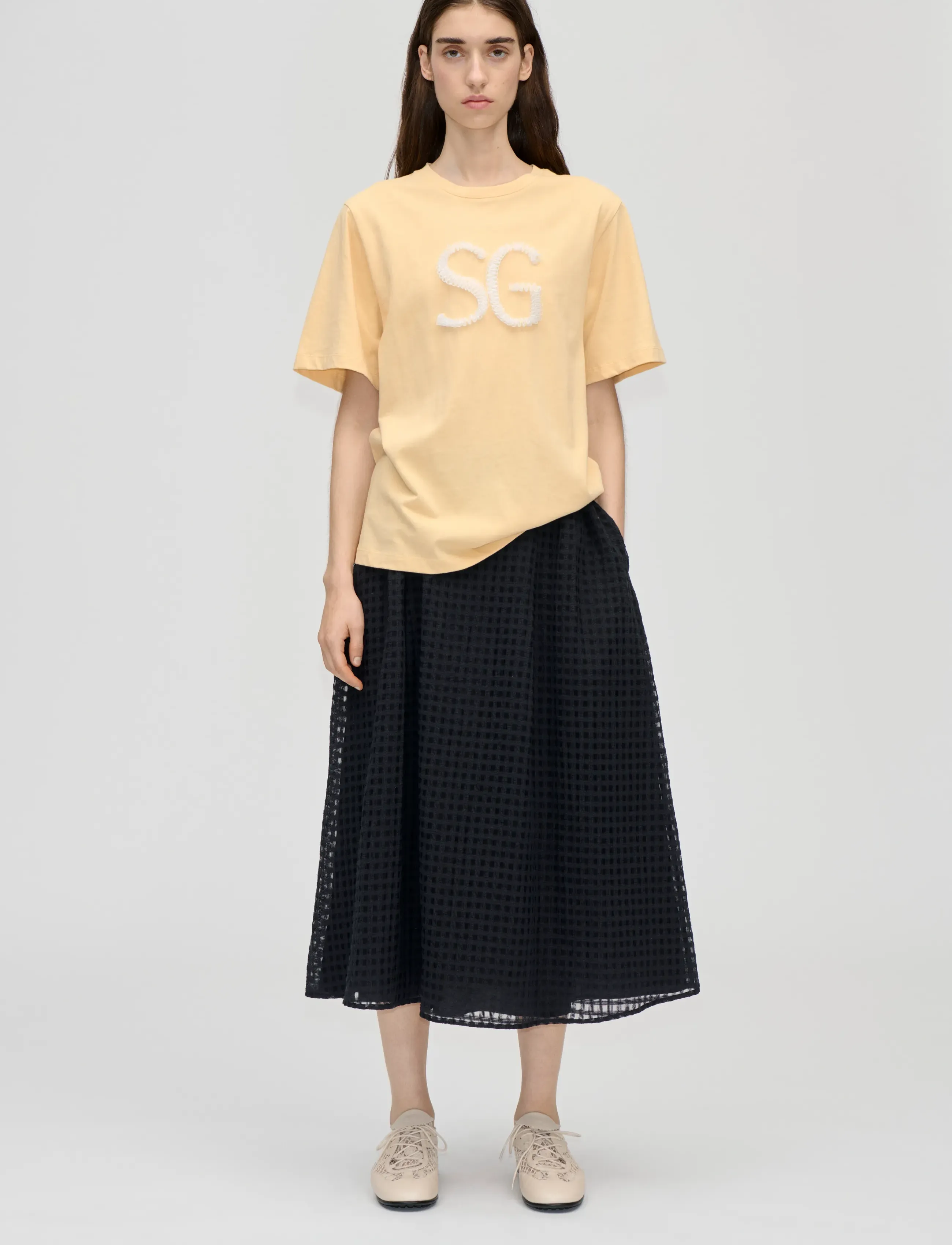 STINE GOYA 2243 Light Jersey, Short Sleeve T-S - T-shirts & Tops - BALLERINA SG LOGO / yellow