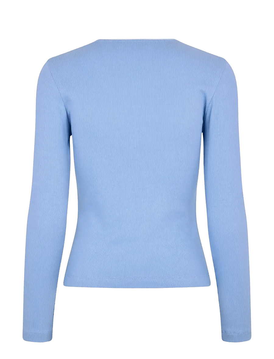STINE GOYA - 2385 Rib, Long Sleeve Rib Top - langärmlige tops - bel air blue - 2