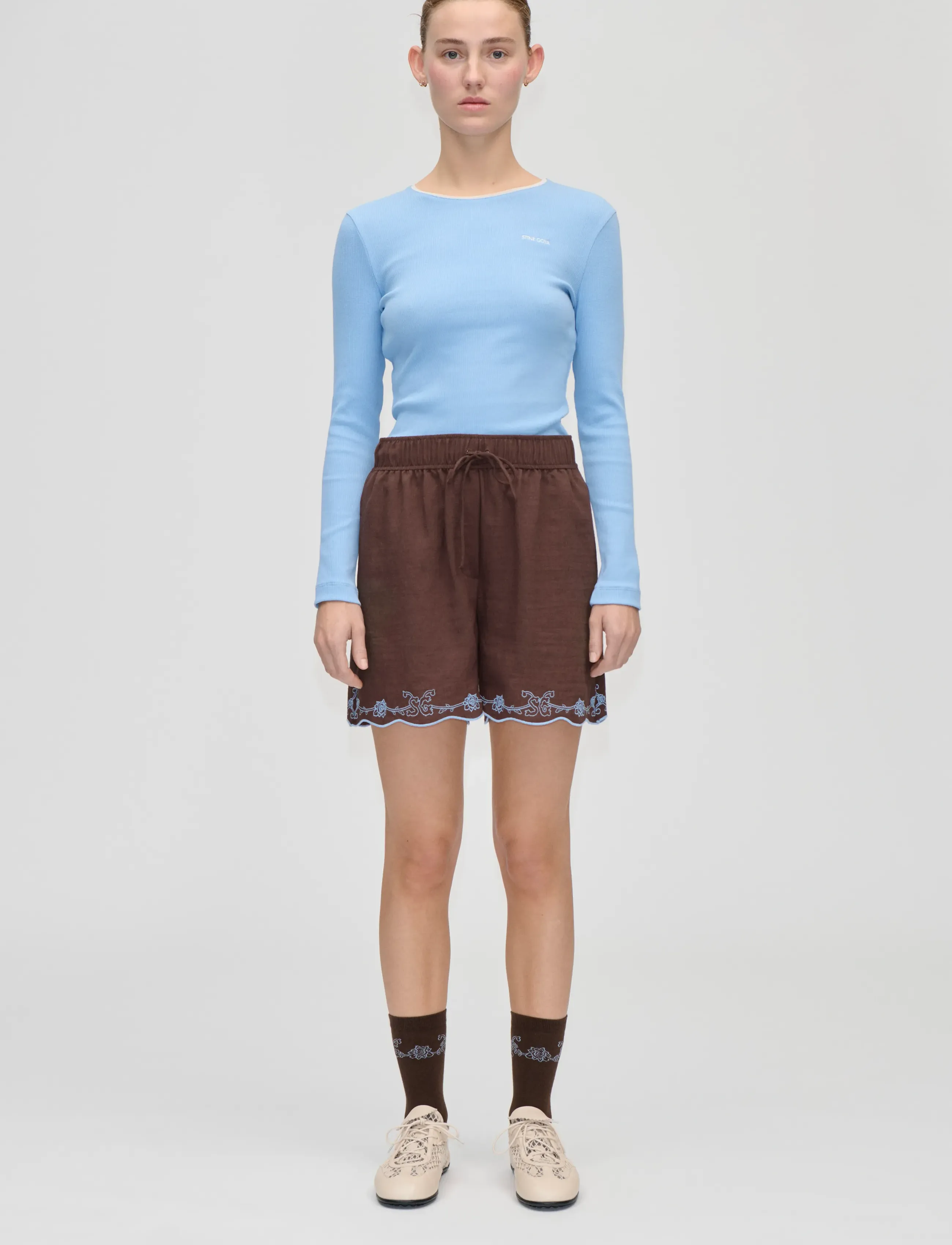 STINE GOYA 2385 Rib, Long Sleeve Rib Top - T-shirts & Tops - BEL AIR BLUE / blue