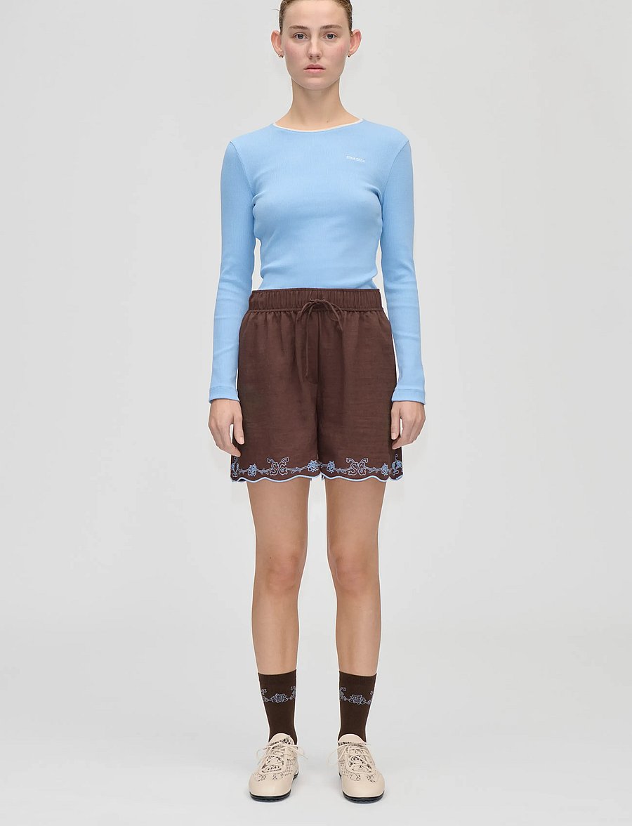 STINE GOYA - 2385 Rib, Long Sleeve Rib Top - langärmlige tops - bel air blue - 0