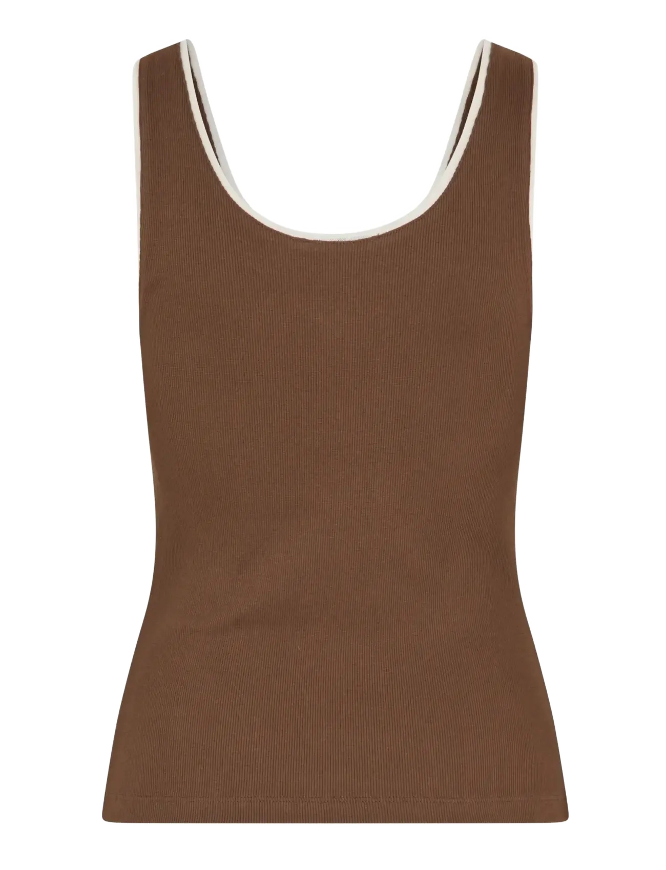 STINE GOYA - 2385 Rib, Rib Tank Top - linnen - chicory coffee - 2