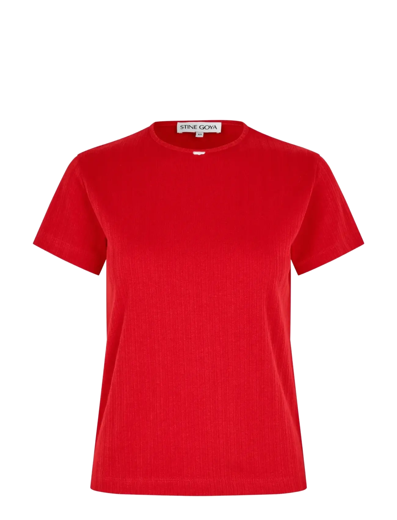 STINE GOYA 2520 Pointelle Rib, Short Sleeve Re - Nyheder - VELOCITY RED / red