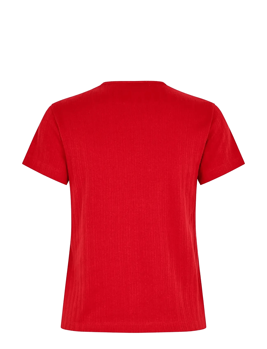 STINE GOYA - 2520 Pointelle Rib, Short Sleeve Re - t-shirts - velocity red - 2