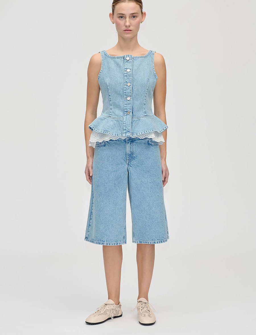 STINE GOYA - 2514 Light Wash Denim, Boatneck Fri - Ärmellose blusen - denim blue - 0